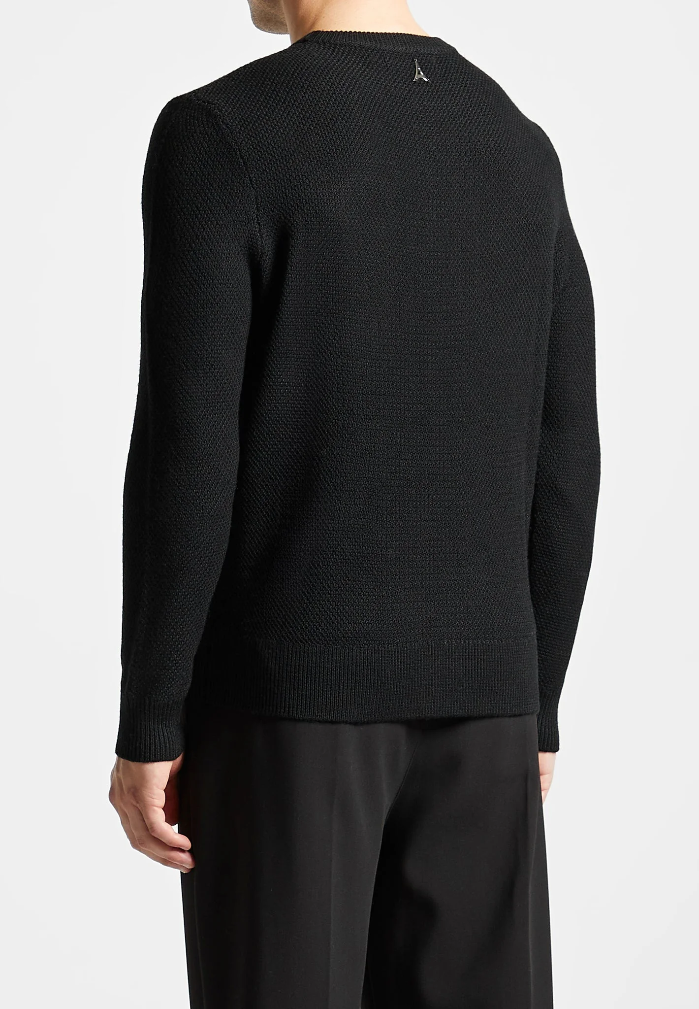 Gabin - Textured Wool Blend Jumper - Black - Image 4
