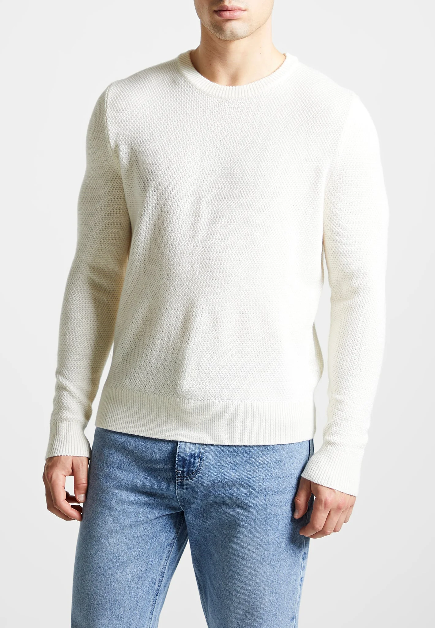 Gabin - Textured Wool Blend Jumper - Cream - Image 4