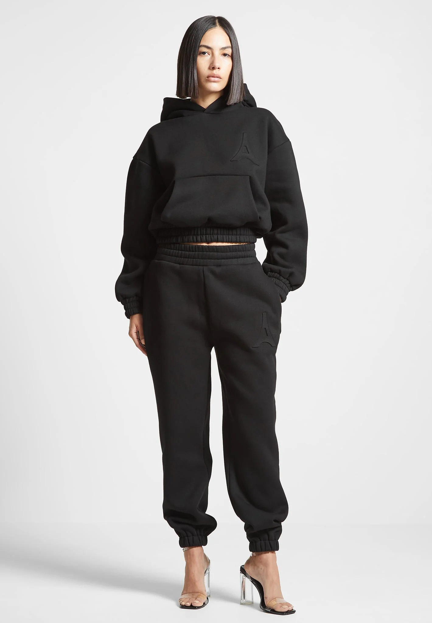 Vera - Eiffel Embossed Joggers - Black - Image 2