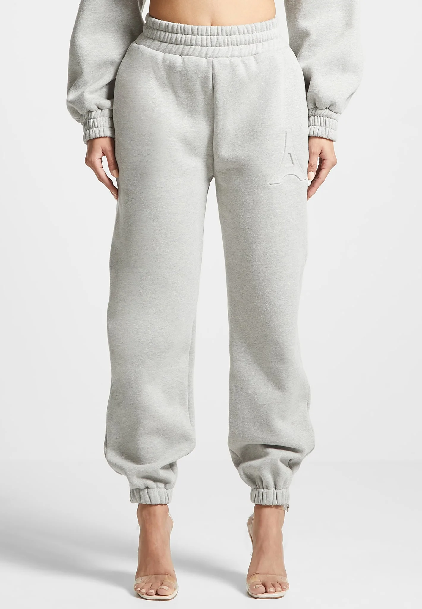 Vera - Eiffel Embossed Joggers - Grey