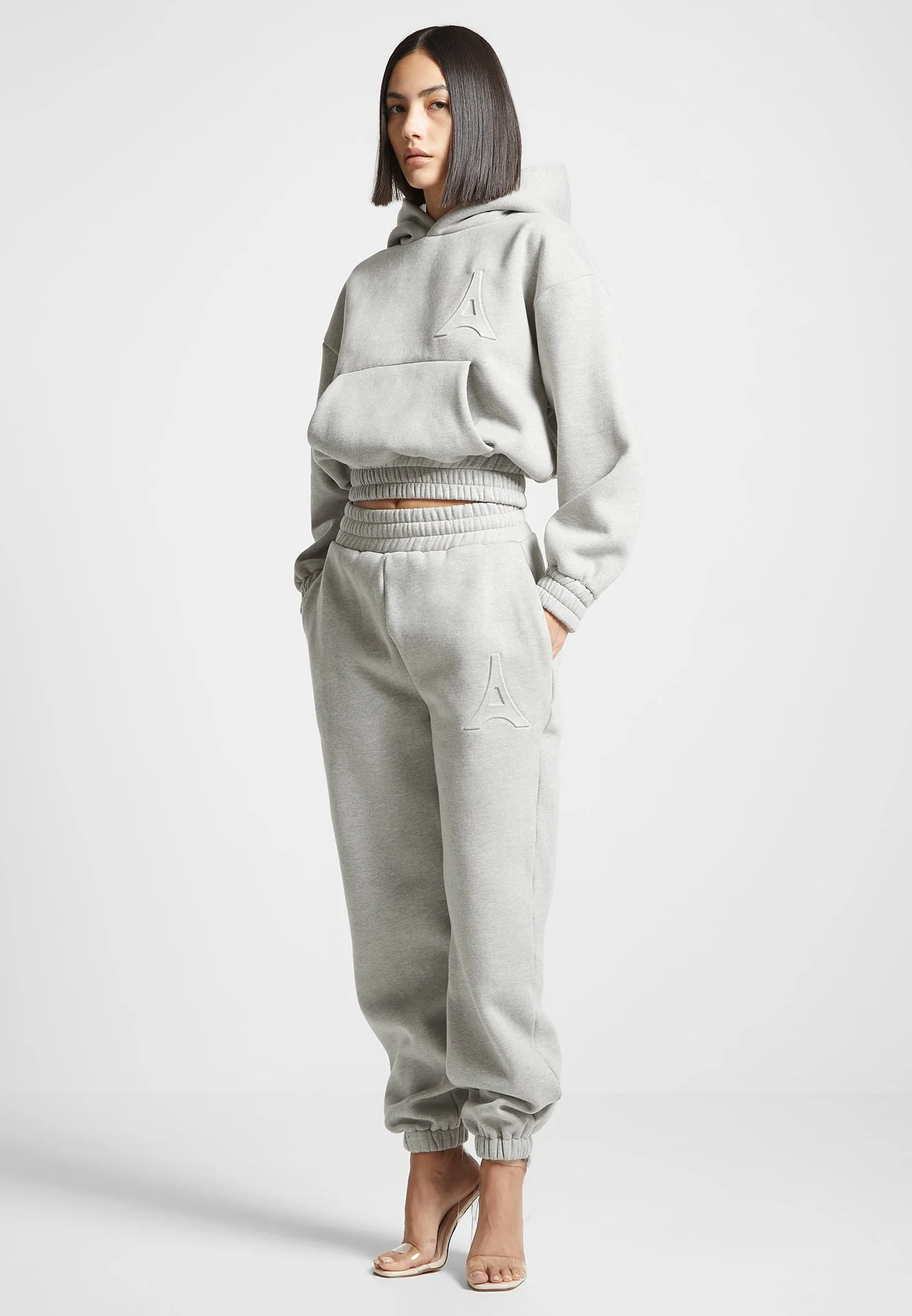 Vera - Eiffel Embossed Joggers - Grey - Image 2