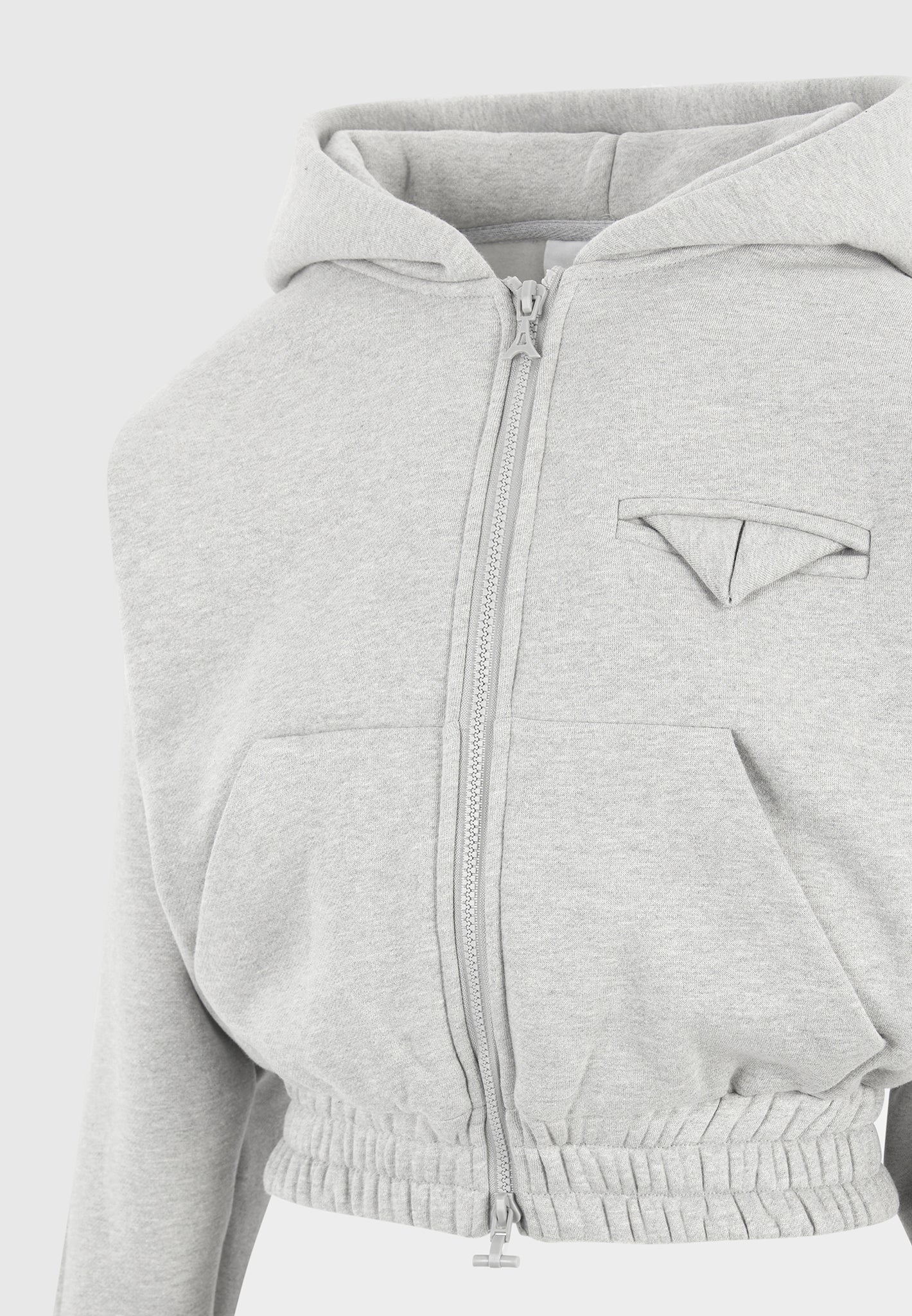 Louna - Wide Shoulder Zip Through Hoodie - Grey - Image 6