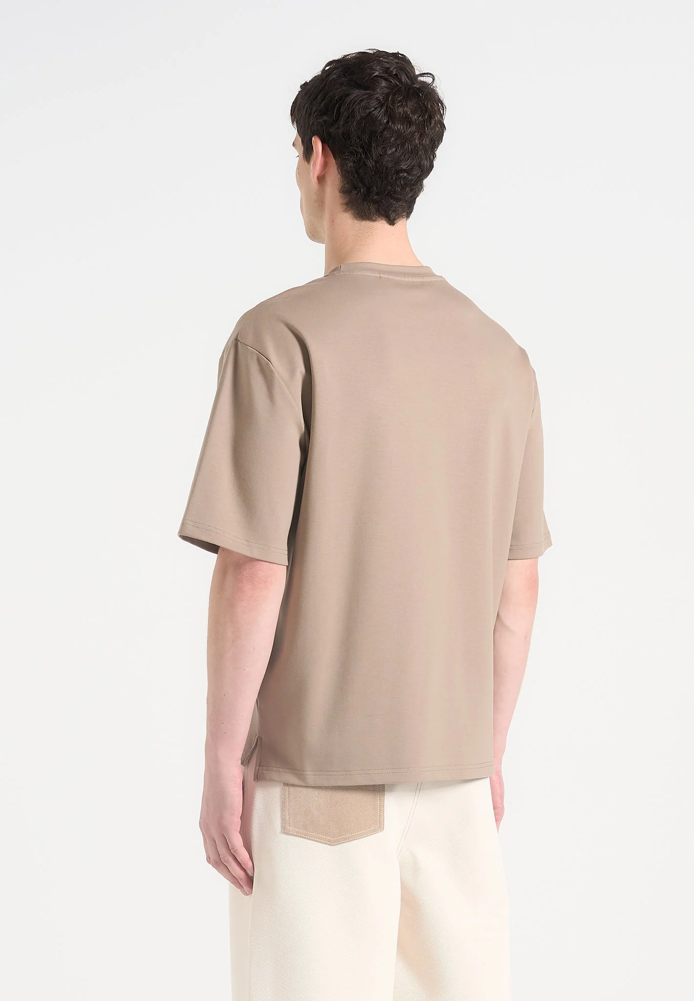 Thierry - Floral Eiffel Cotton T-Shirt - Taupe - Image 4