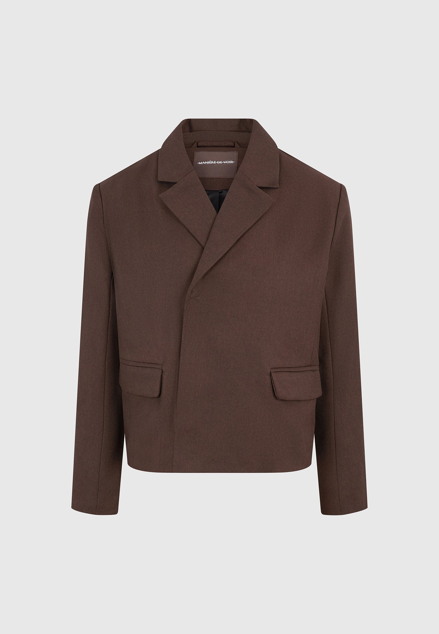 Hector - Double Breasted Tailored Cropped Blazer - Brown - Image 5