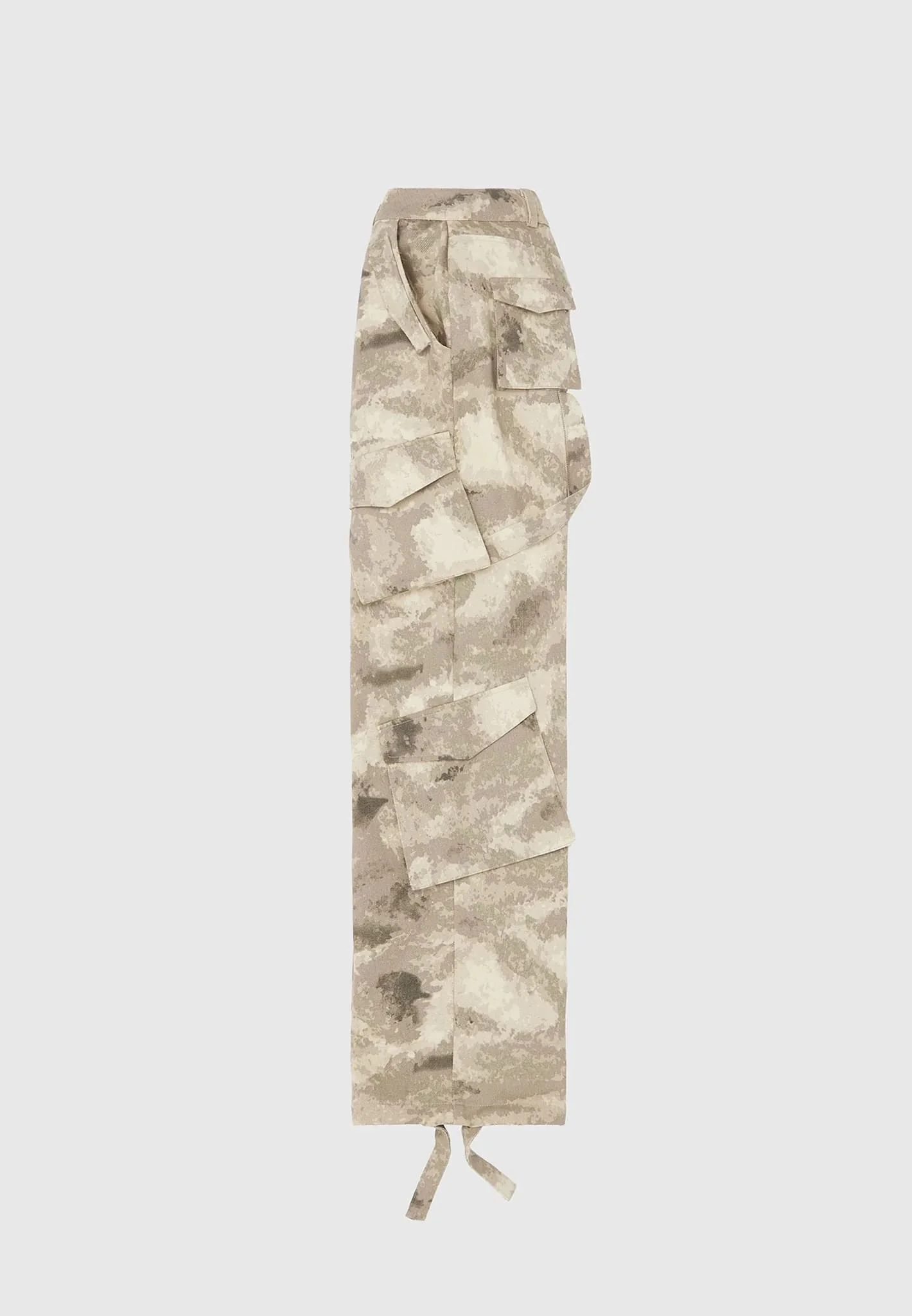 High Waisted Camo Cargo Pants - Beige - Image 6