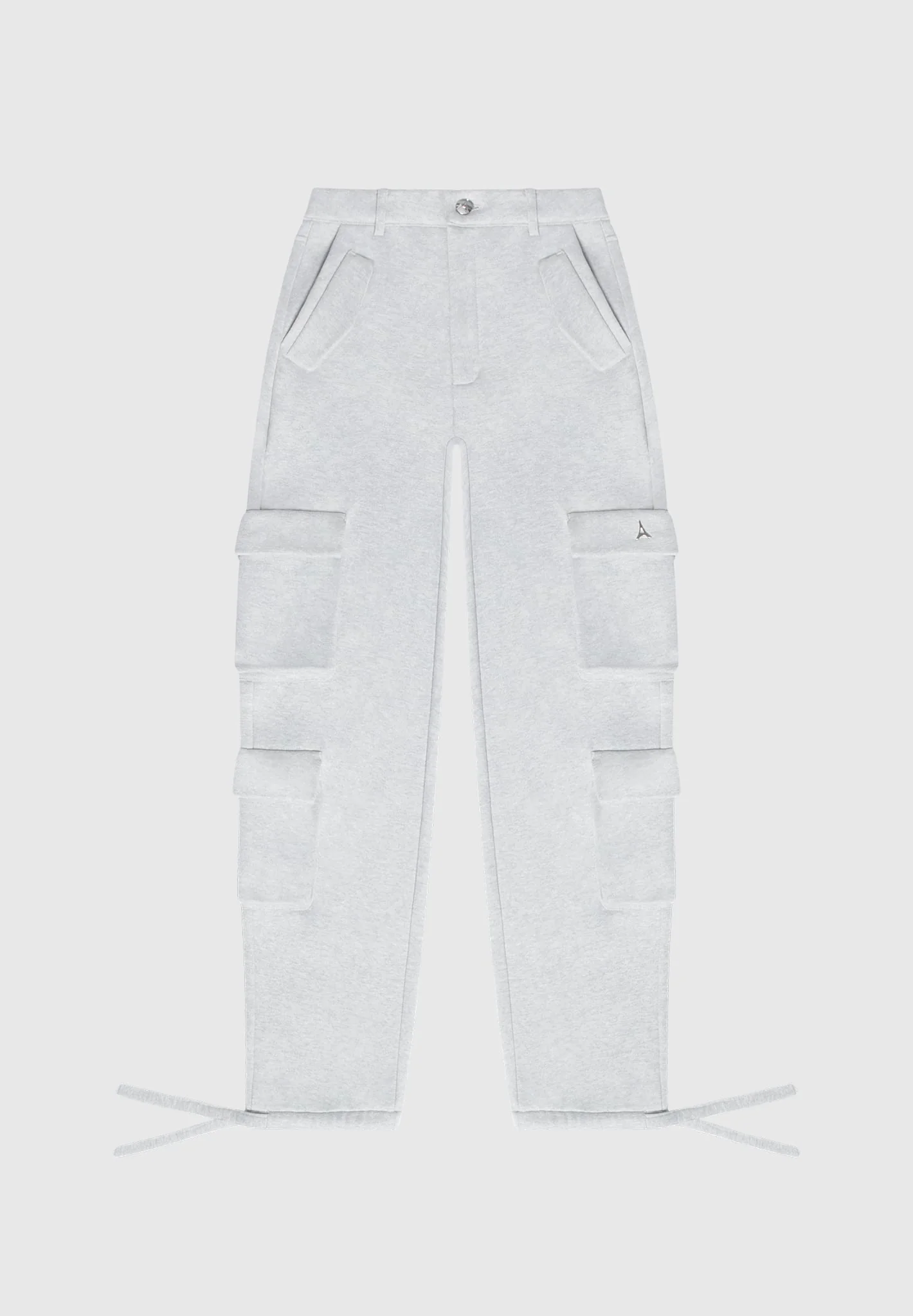 High Waisted Jersey Cargo Pants - Grey - Image 2