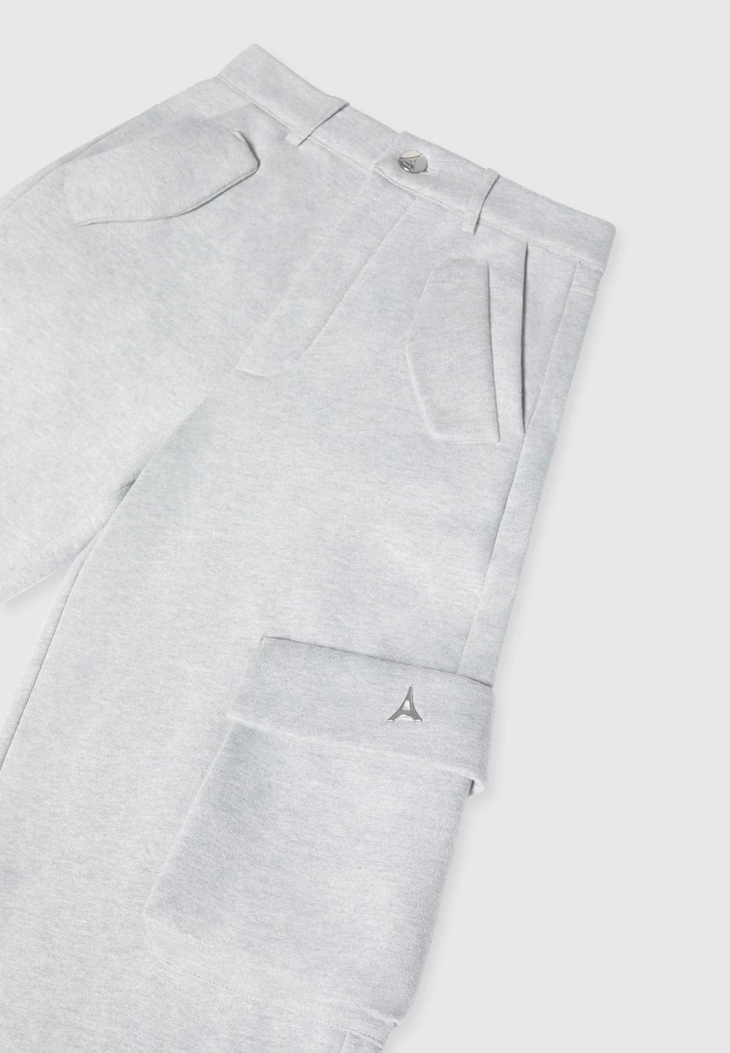 High Waisted Jersey Cargo Pants - Grey - Image 6