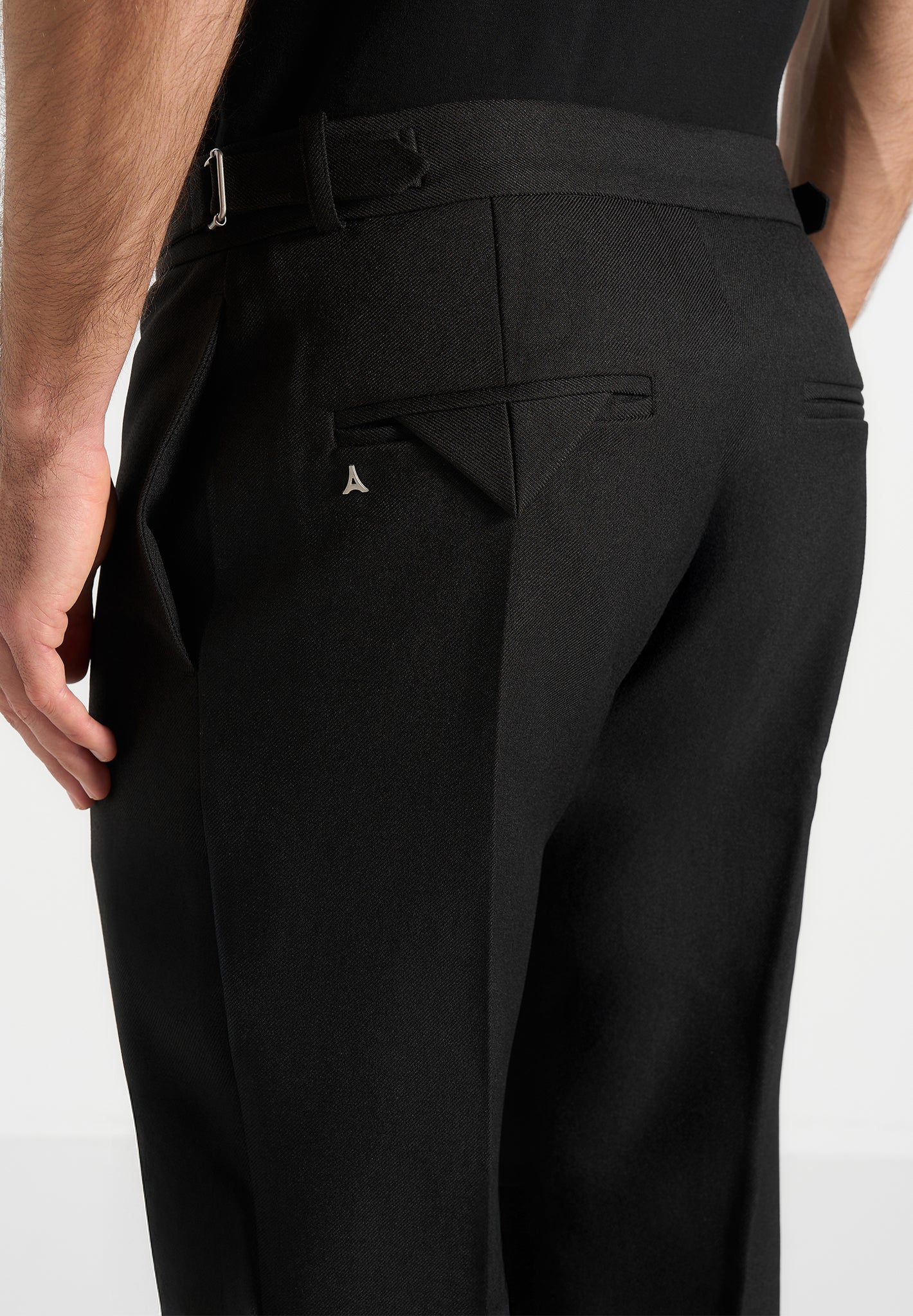 Hubert - Slim Fit Tailored Trousers - Black - Image 7