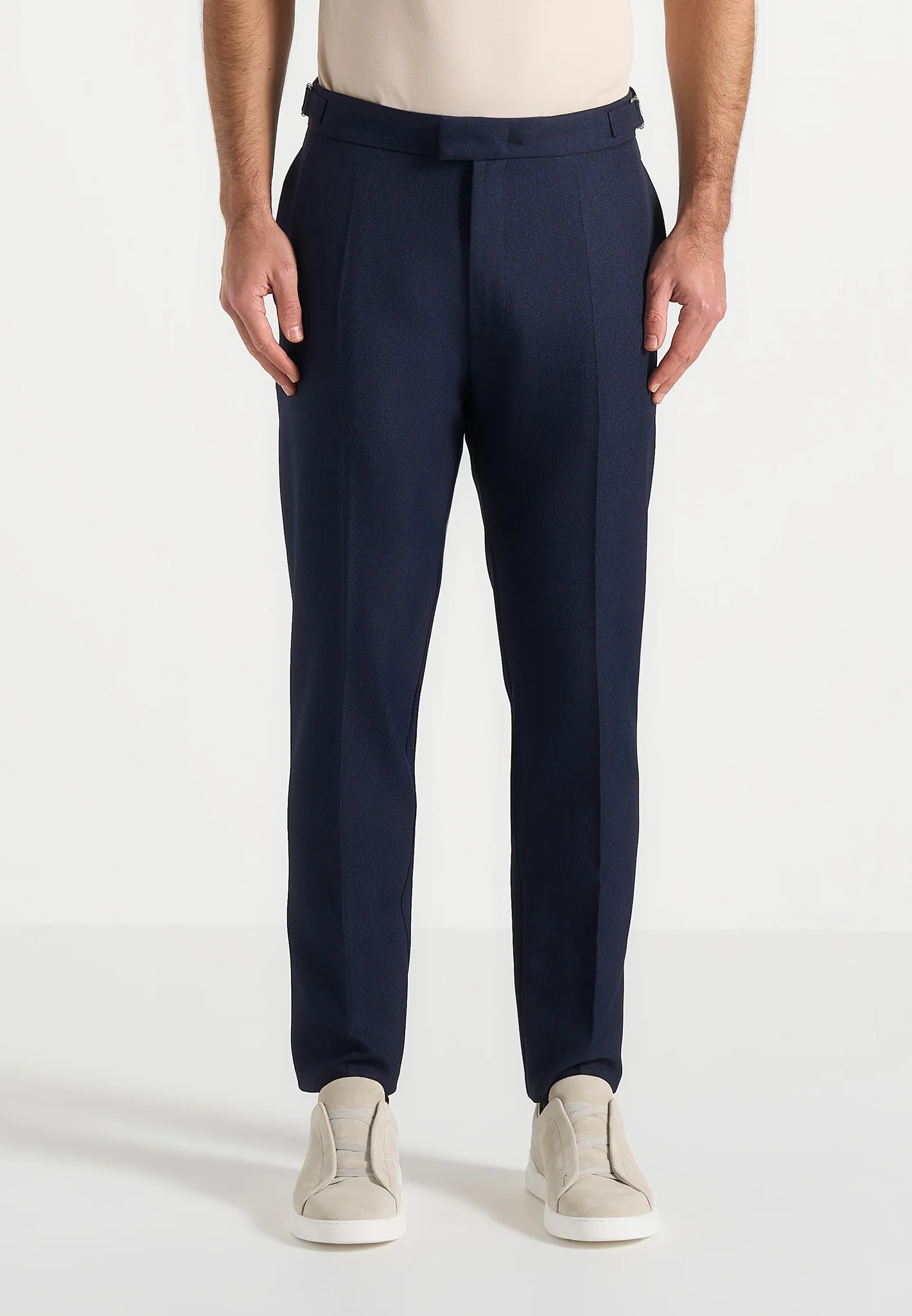 Hubert - Slim Fit Tailored Trousers - Navy - Image 3