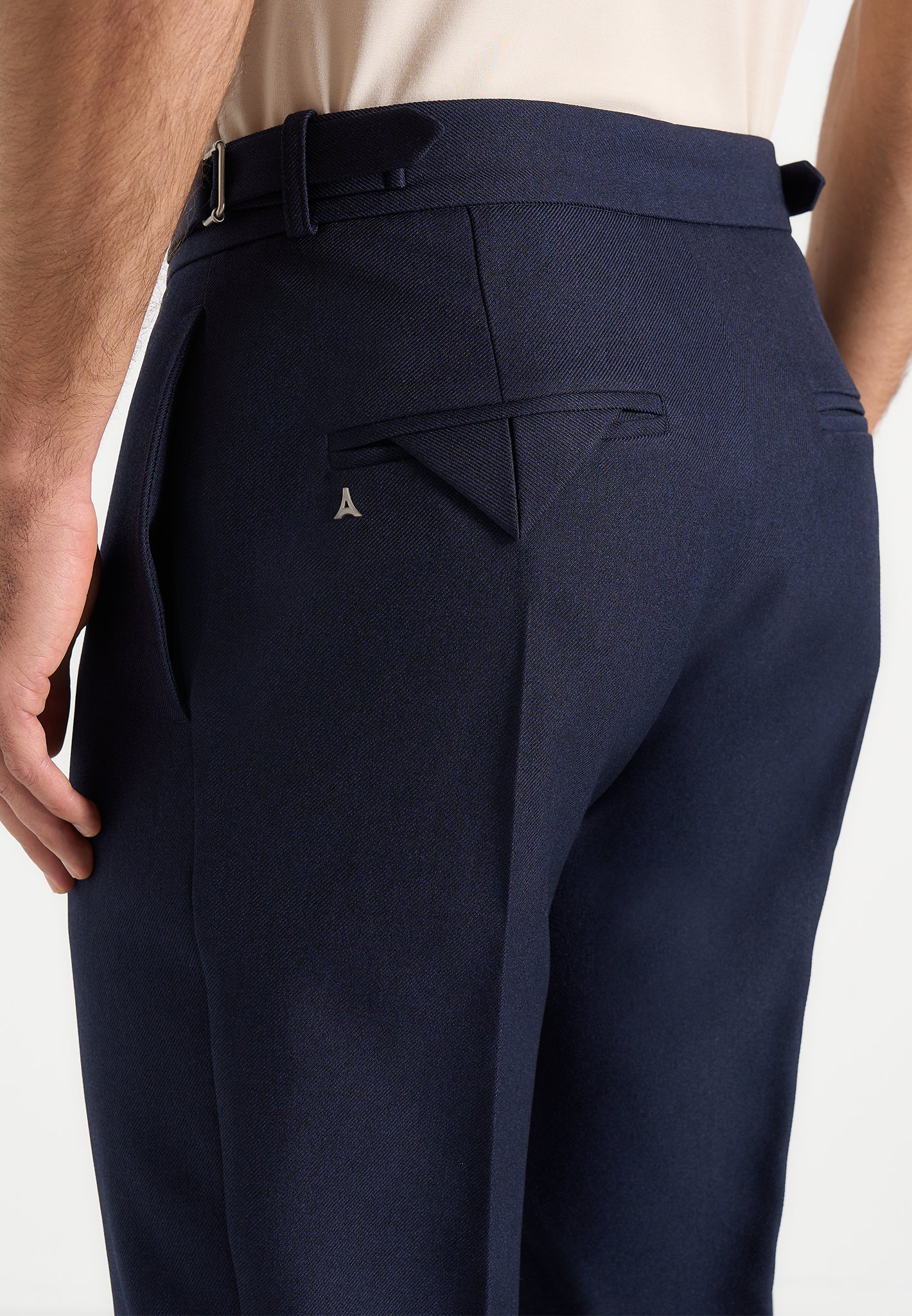 Hubert - Slim Fit Tailored Trousers - Navy - Image 5