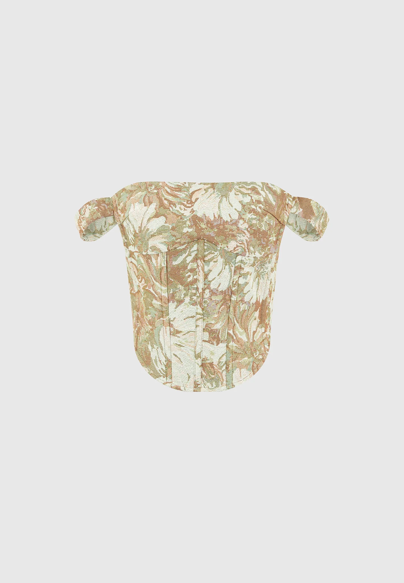 Bonnie - Jacquard Bardot Corset Top - Sage - Image 7