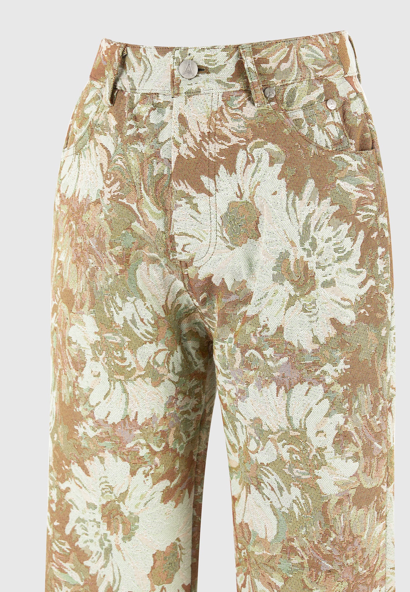 Florence - Jacquard High Rise Straight Leg Jeans - Sage - Image 8