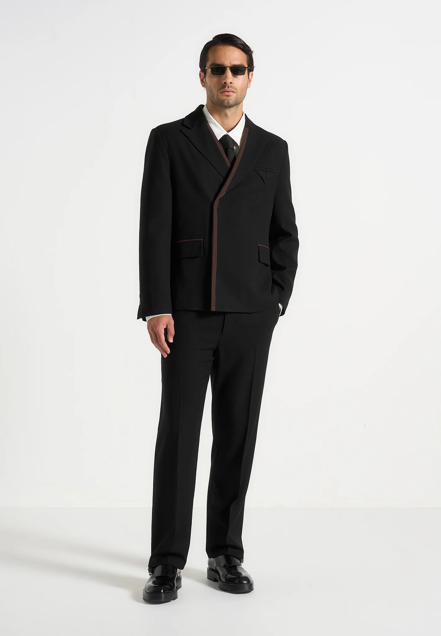 Joseph - Regular Fit Tailored Trousers - Black - Image 2