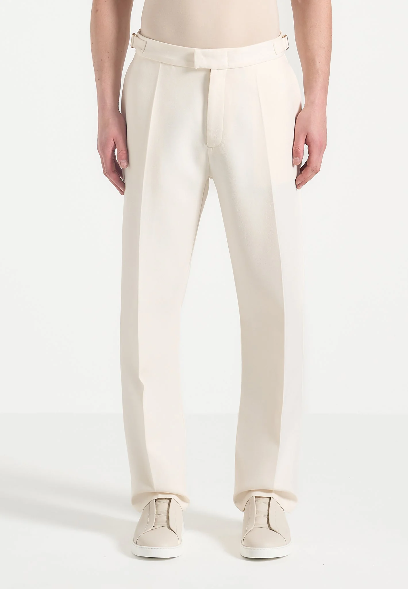 Joseph - Regular Fit Tailored Trousers - Off White - Image 4