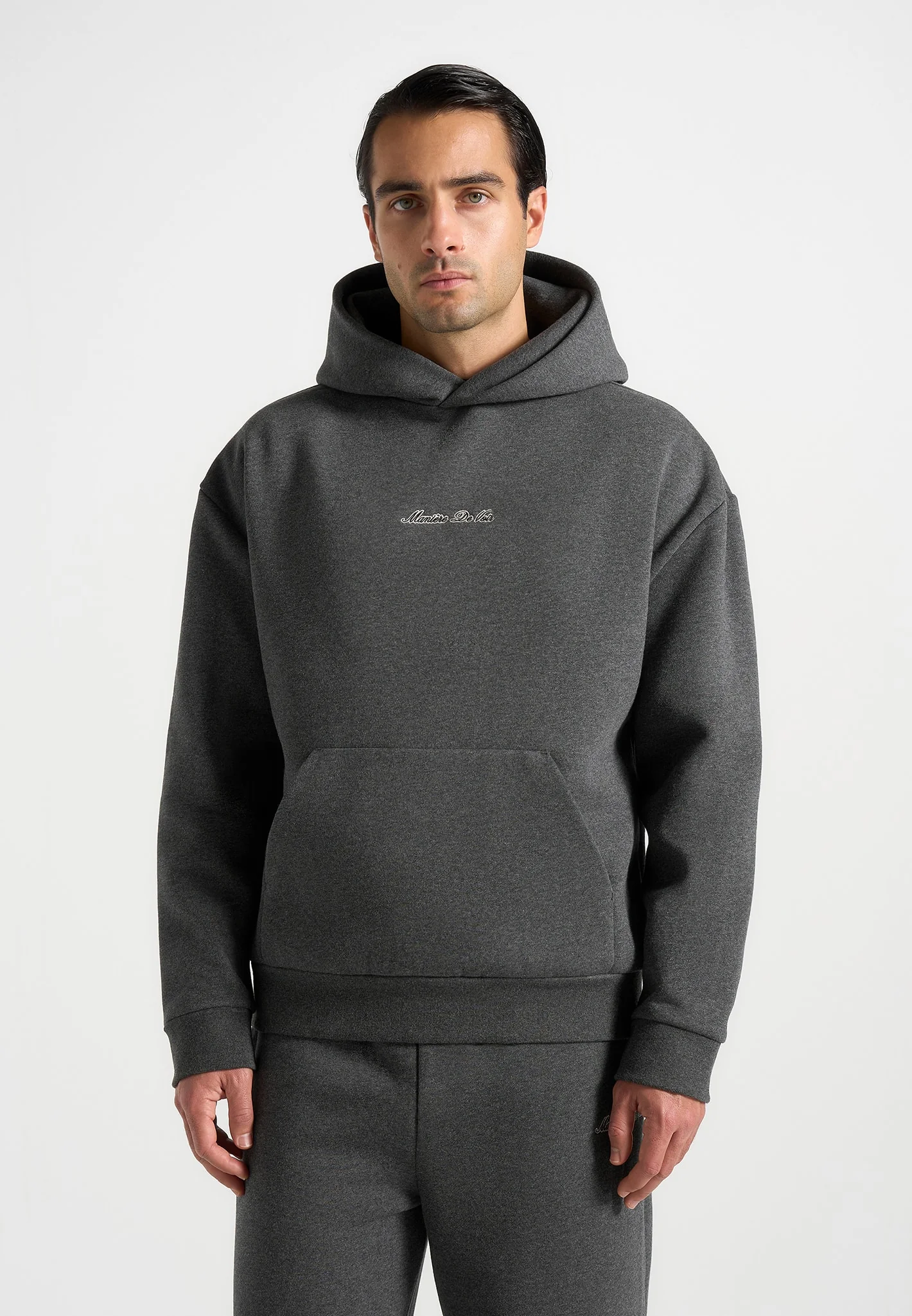 JS001 - Unisex Signature Relaxed Fit Hoodie - Charcoal Grey - Image 11