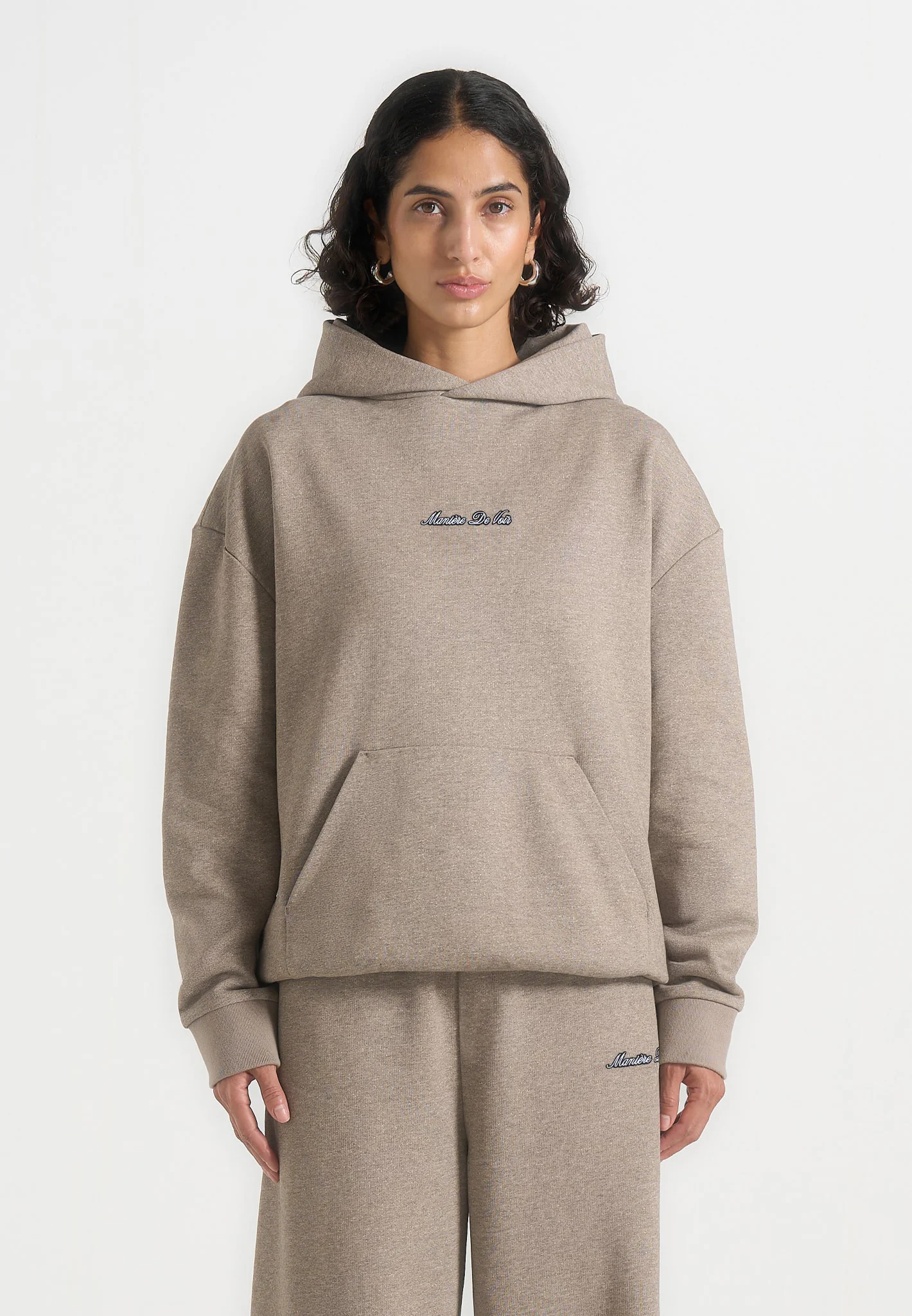 JS001 - Unisex Signature Relaxed Fit Hoodie - Taupe - Image 10
