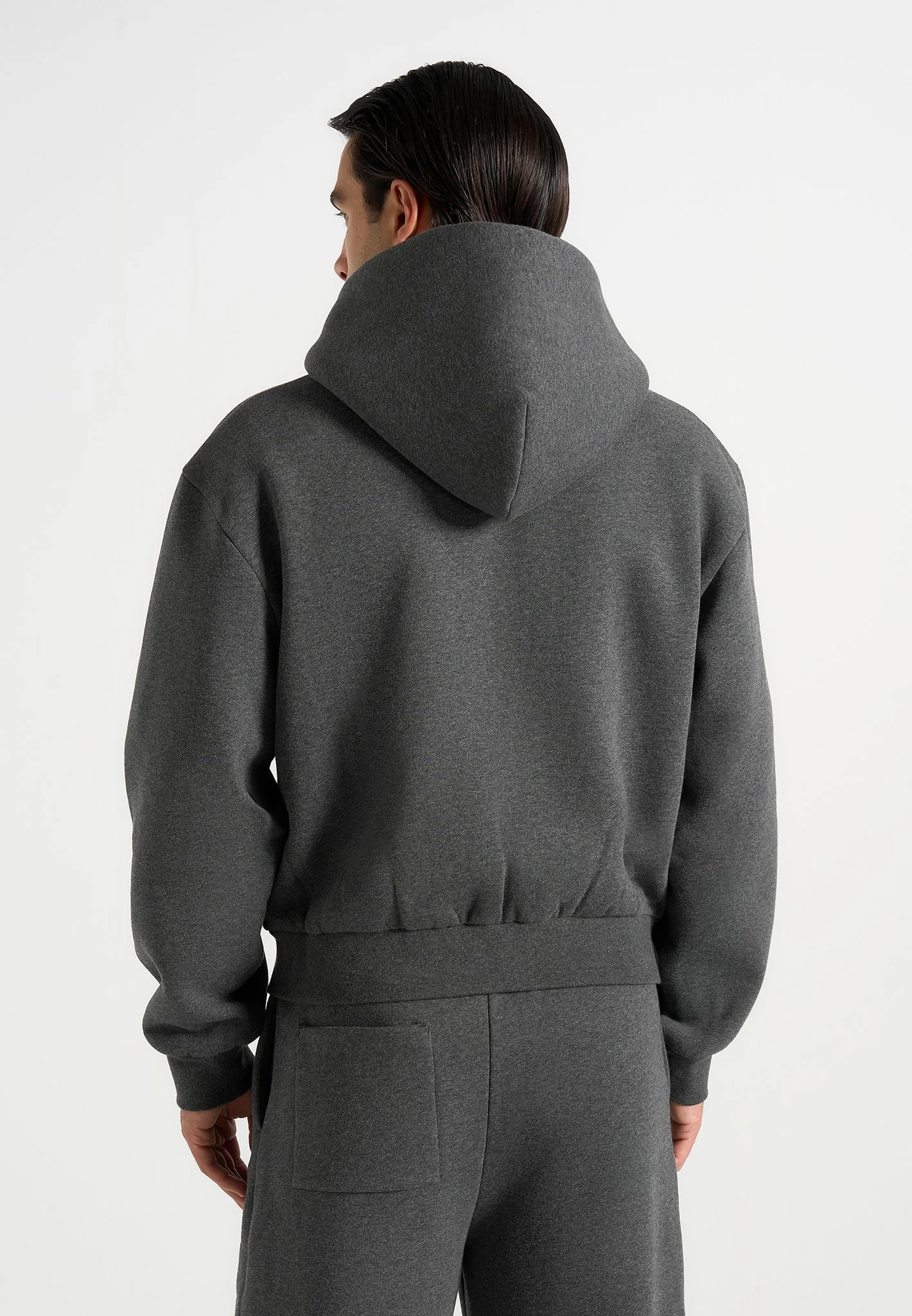 JS002 - Unisex Signature Relaxed Fit Zip Hoodie - Charcoal Grey - Image 9