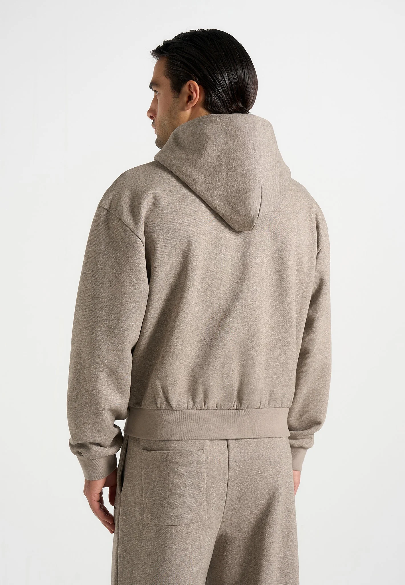 JS002 - Unisex Signature Relaxed Fit Zip Hoodie - Taupe - Image 9