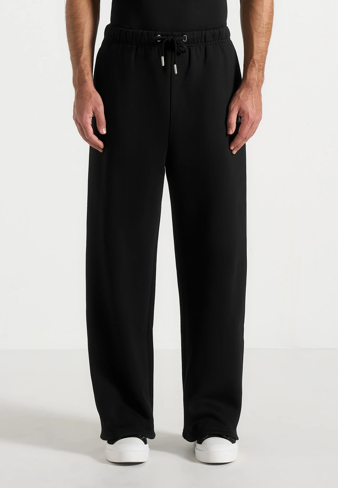 JS003 - Unisex Signature Wide Leg Joggers - Black - Image 9
