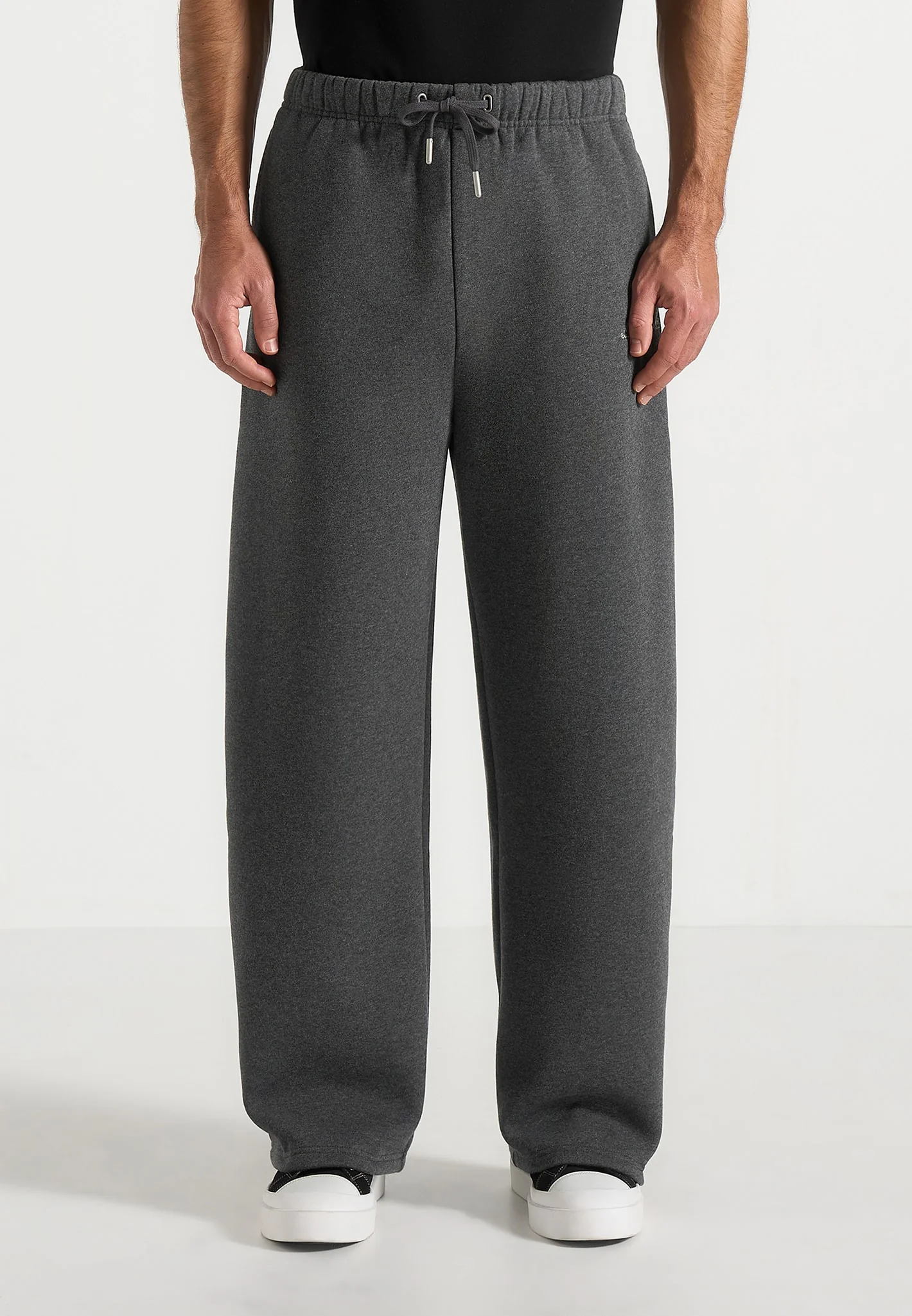 JS003 - Unisex Signature Wide Leg Joggers - Charcoal Grey - Image 11