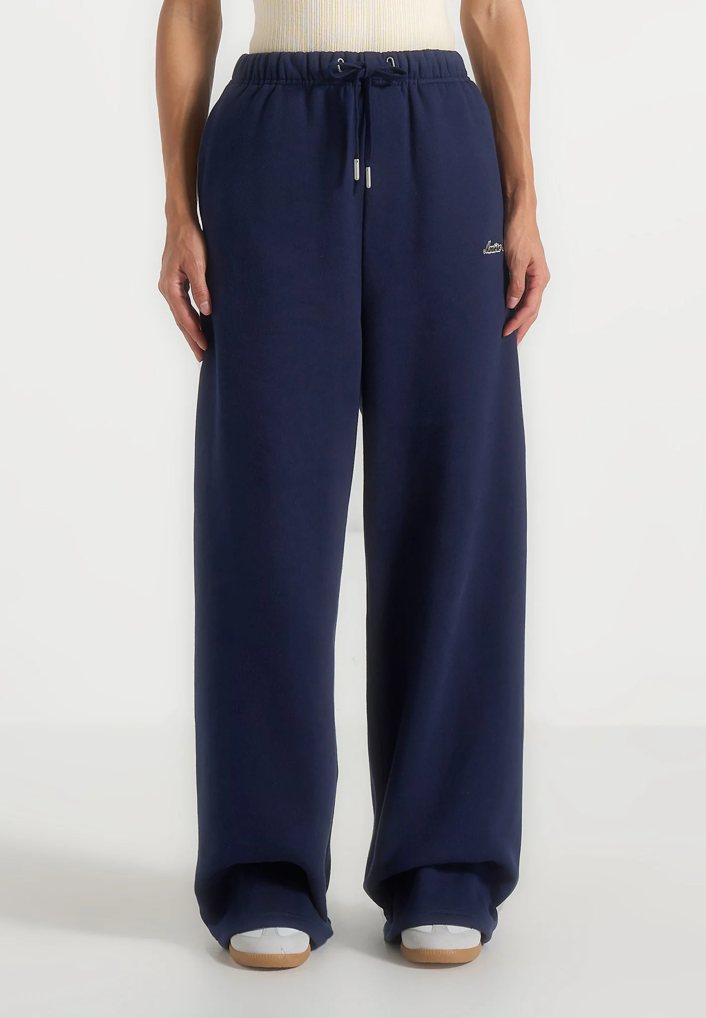 JS003 - Unisex Signature Wide Leg Joggers - Navy - Image 10