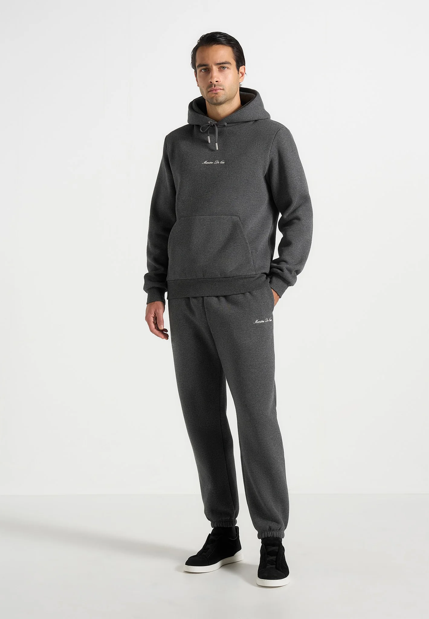 JS005 - Signature Regular Fit Cuffed Joggers - Charcoal Grey - Image 3
