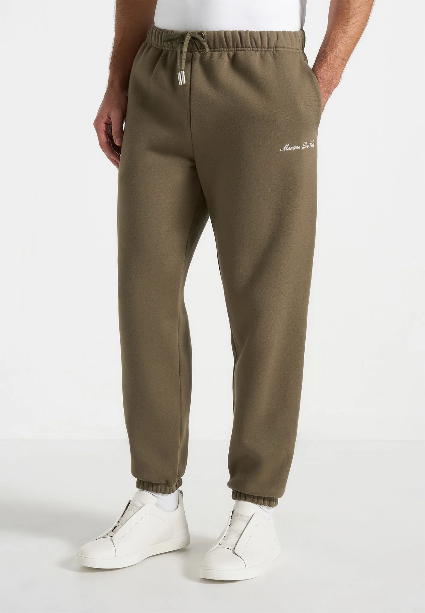 JS005 - Signature Regular Fit Cuffed Joggers - Olive - Image 2