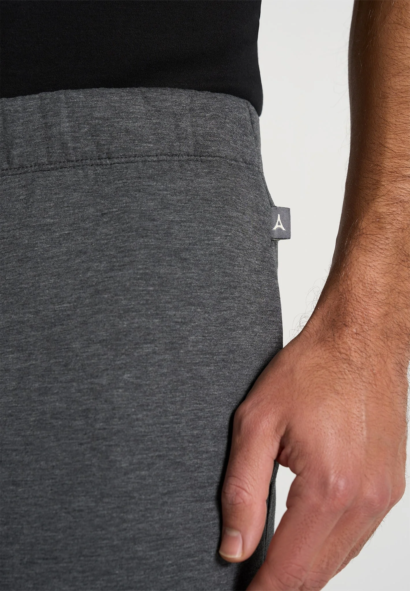 JS008 - Neoprene Minimal Tapered Fit Cuffed Joggers - Charcoal Grey - Image 4