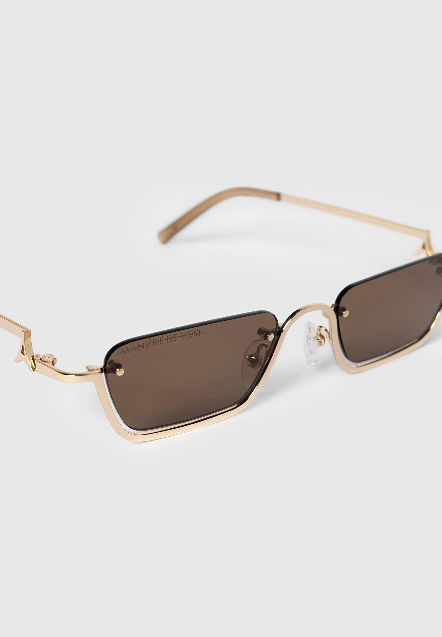 Kai - Rectangular Frameless Sunglasses - Gold - Image 5
