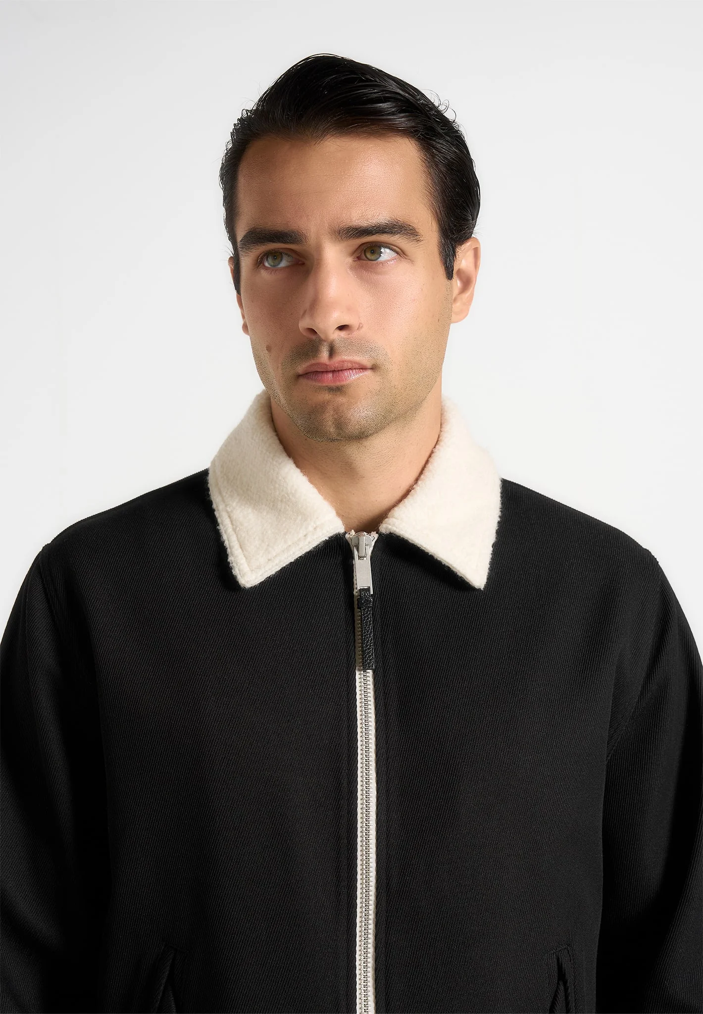 Keith - Twill Contrast Jacket - Black - Image 2