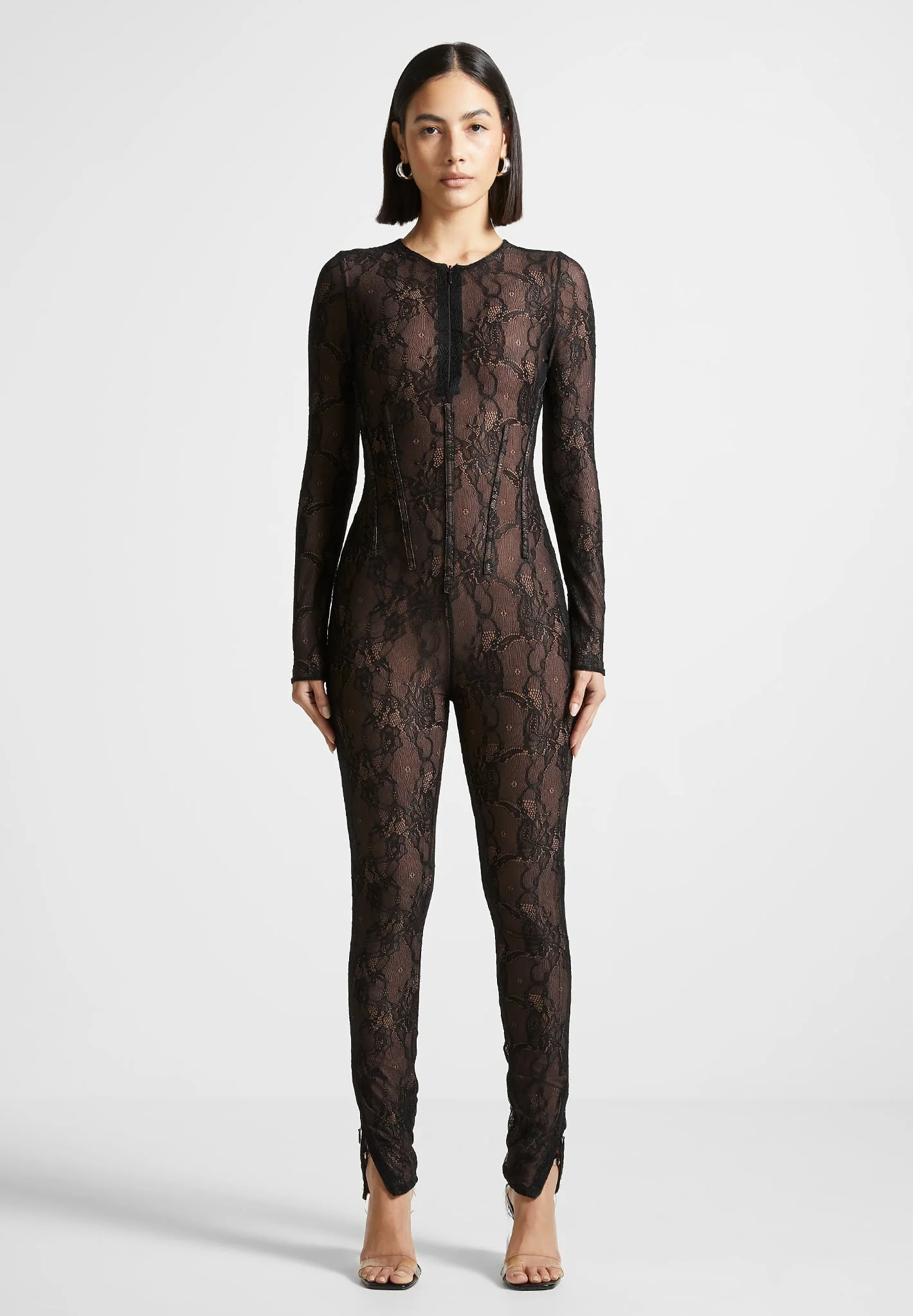 Lace Jumpsuit - Black - Image 3