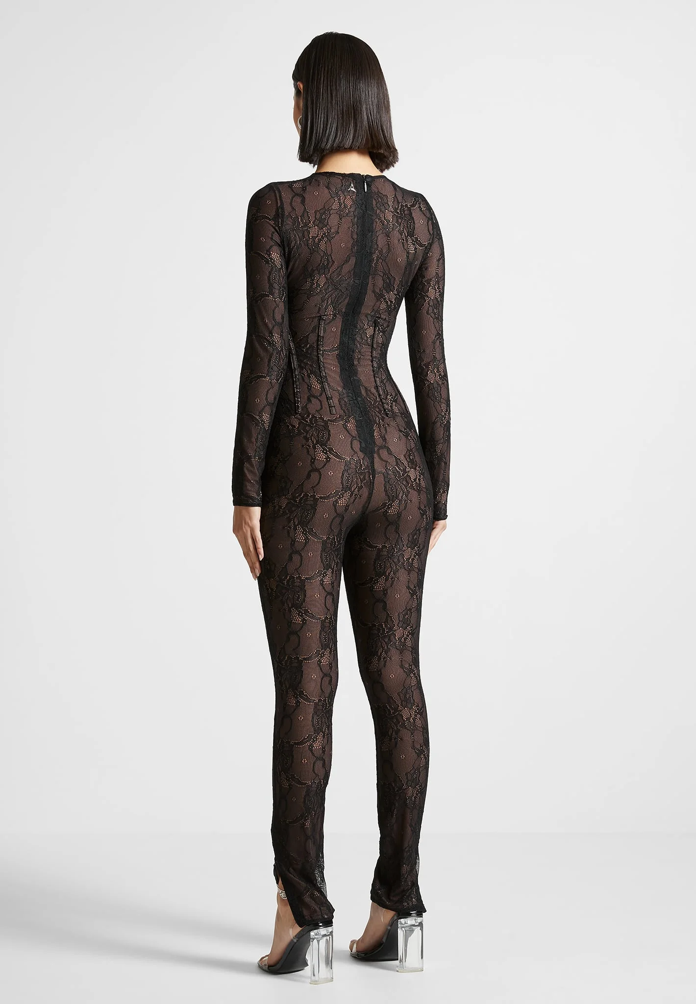 Lace Jumpsuit - Black - Image 4