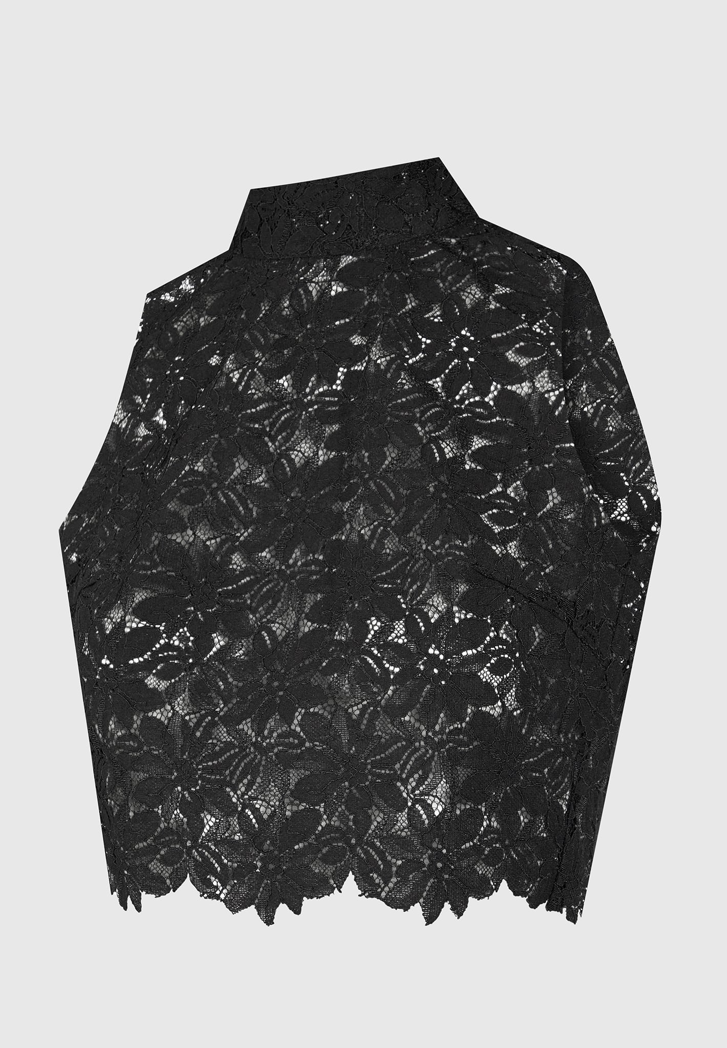 Lace Open Back Top - Black - Image 5