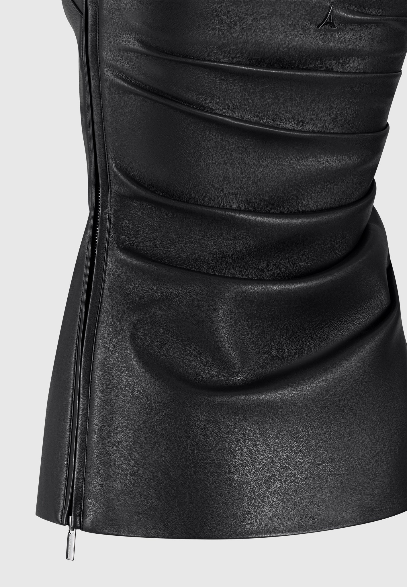 Laurena - Leather Tacked Longline Bandeau Top - Black - Image 5