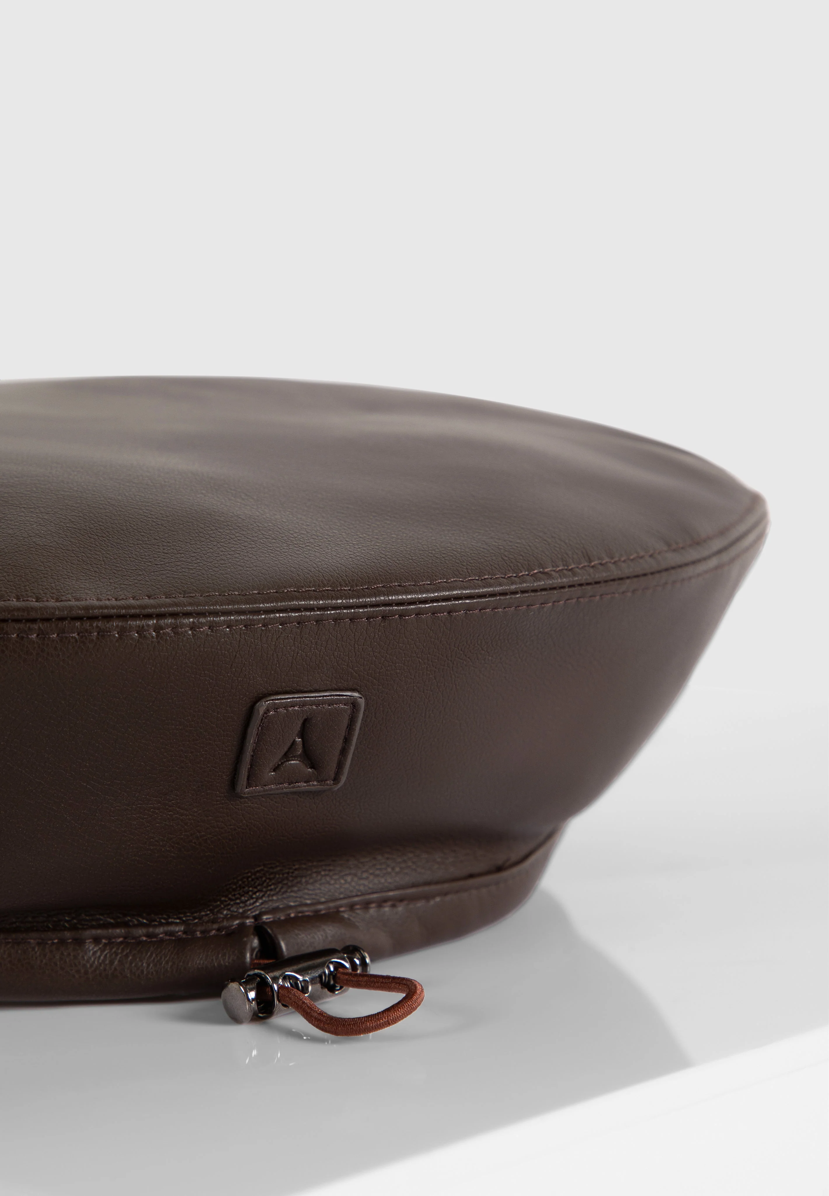 Anya - Leather Beret - Brown - Image 4