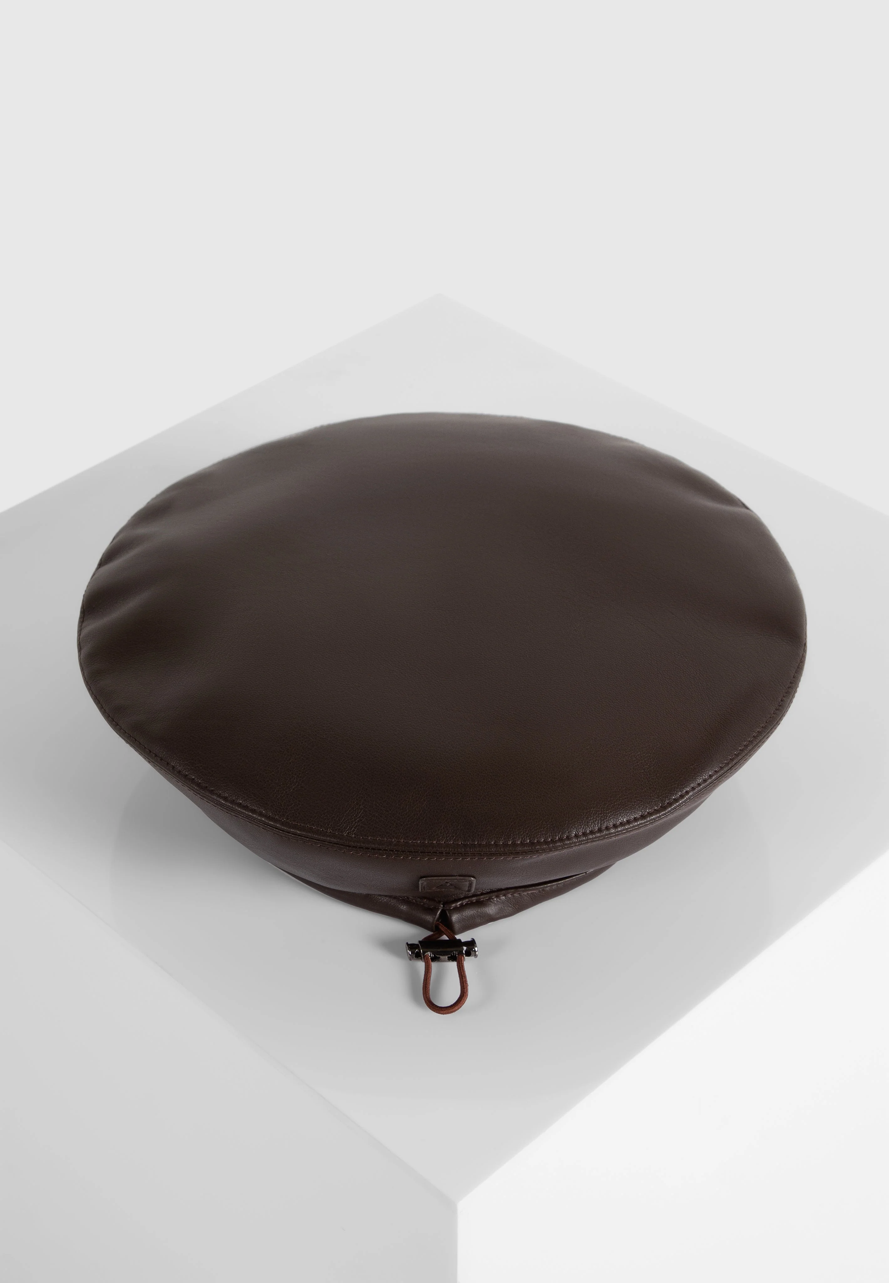 Anya - Leather Beret - Brown - Image 5