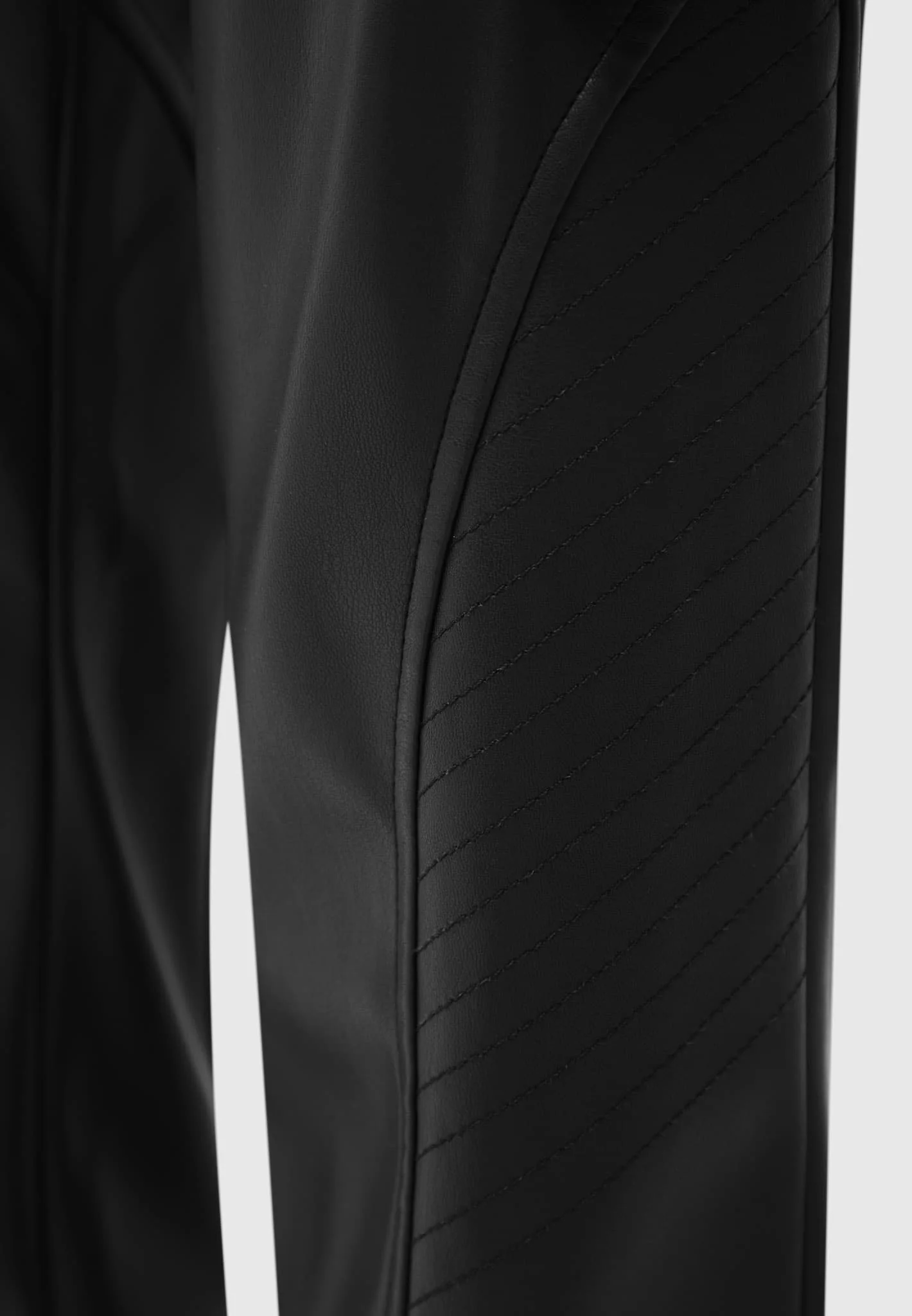 Leather Biker Trousers - Black - Image 7