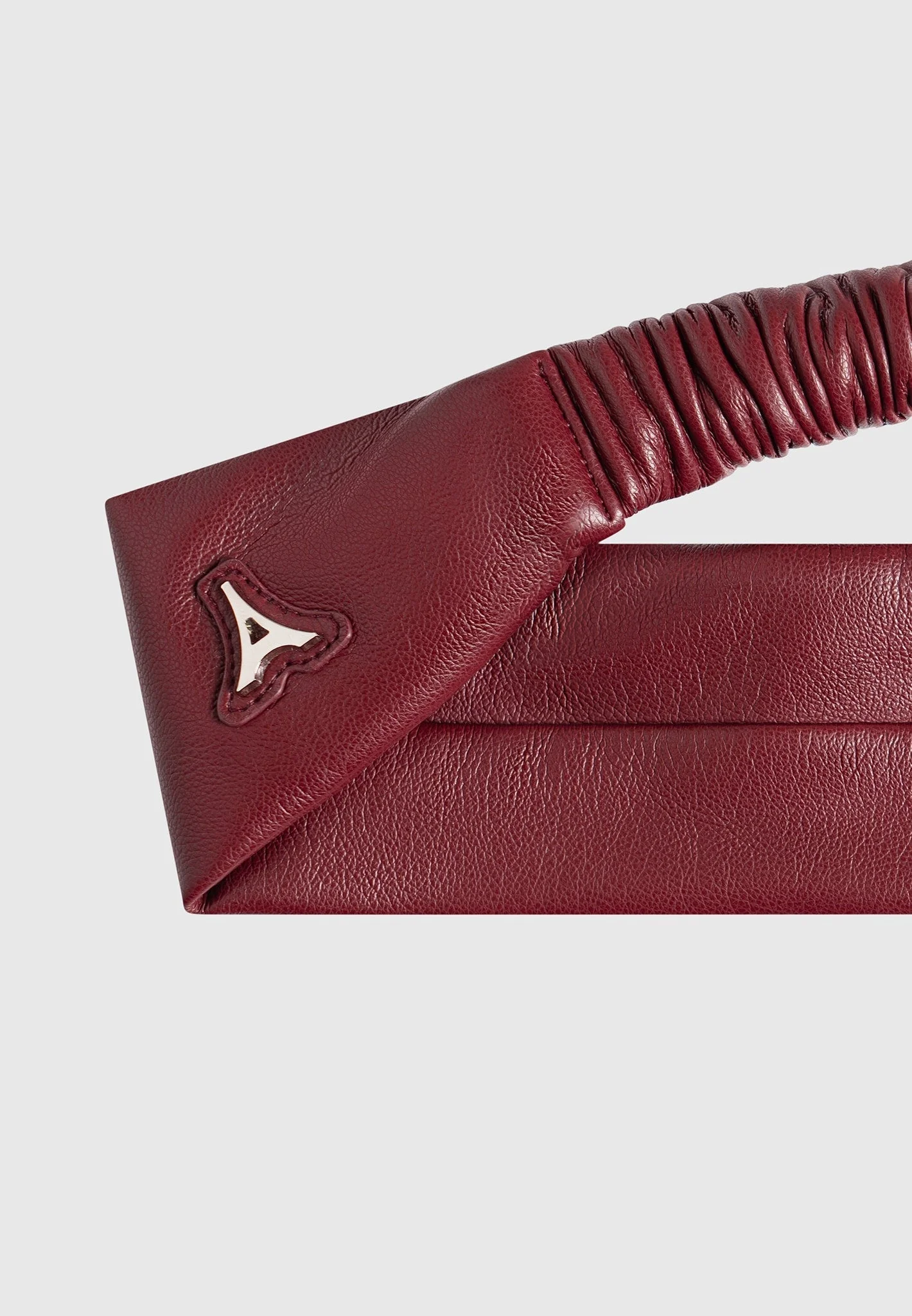 Lilou - Leather Eiffel Headband - Wine Red - Image 3