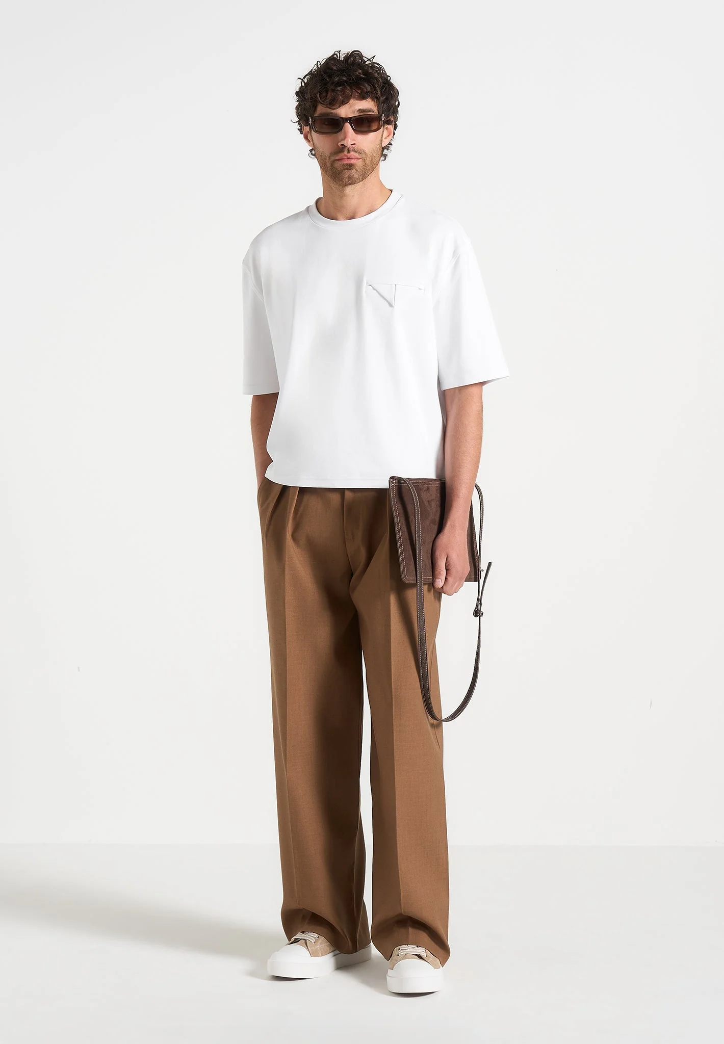 Leon - Boxy Cropped T-Shirt - White