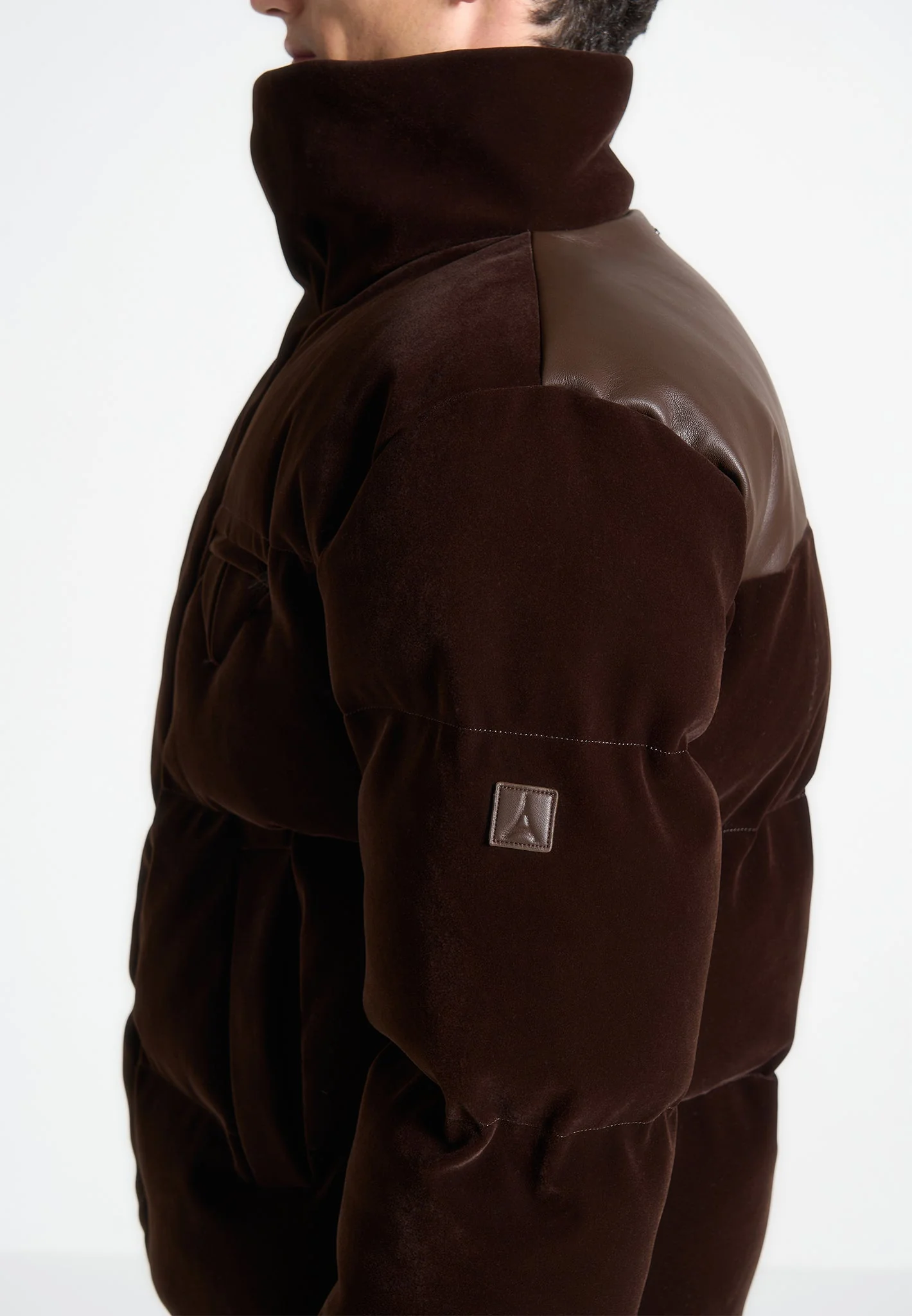 Limited Edition Velvet Puffer Jacket - Brown - Image 2