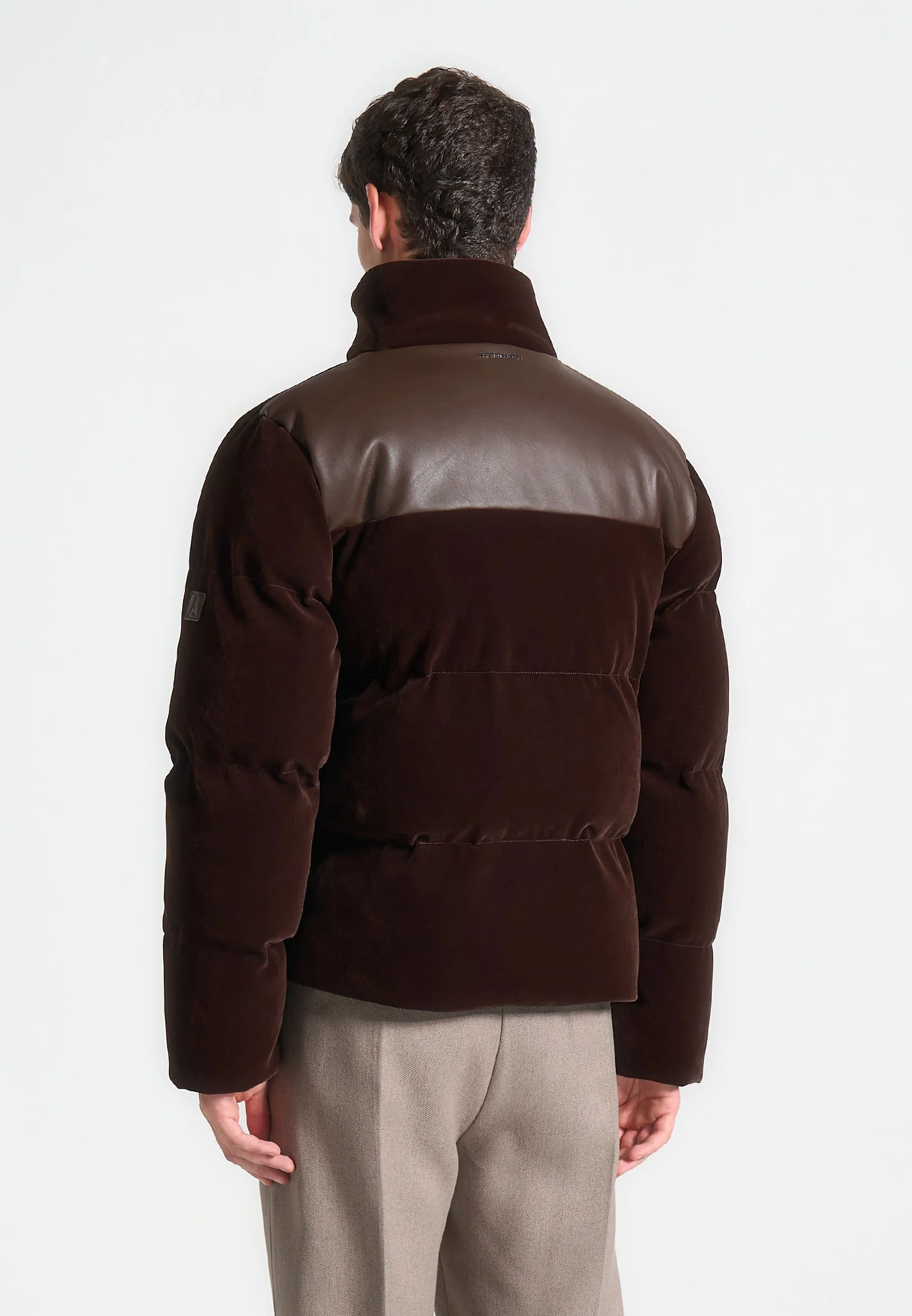 Limited Edition Velvet Puffer Jacket - Brown - Image 4