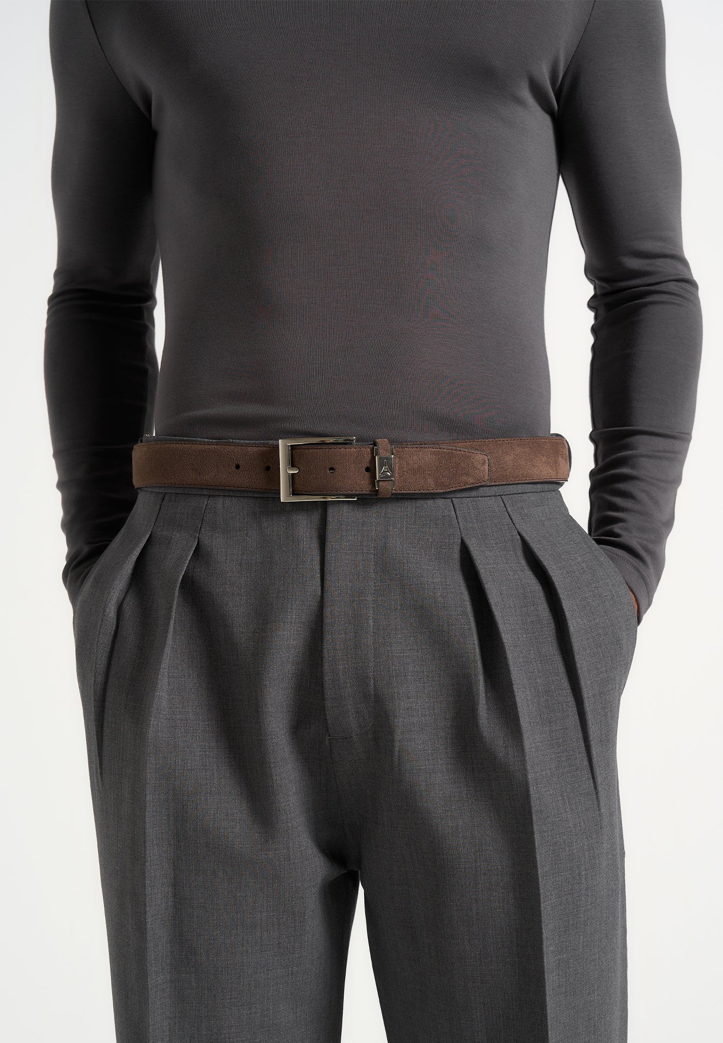 Lionel - Suede Belt - Brown - Image 3