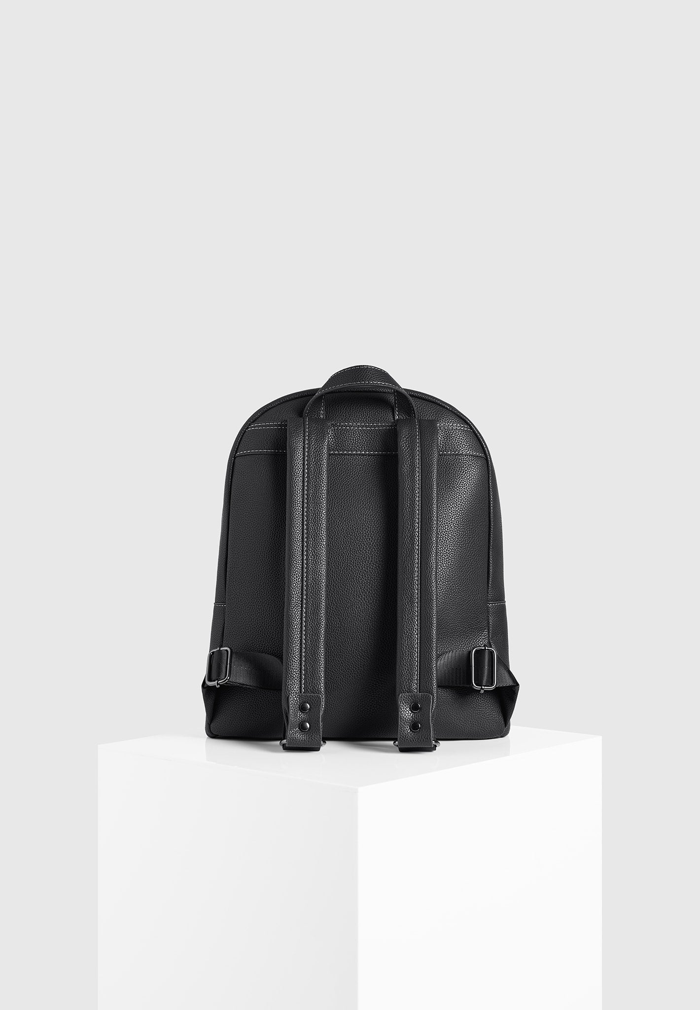 Lyon - Suede Panel Backpack - Black - Image 4