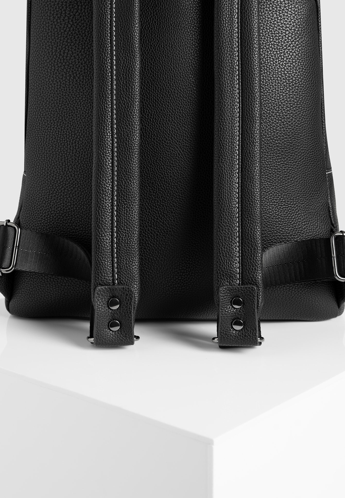 Lyon - Suede Panel Backpack - Black - Image 5