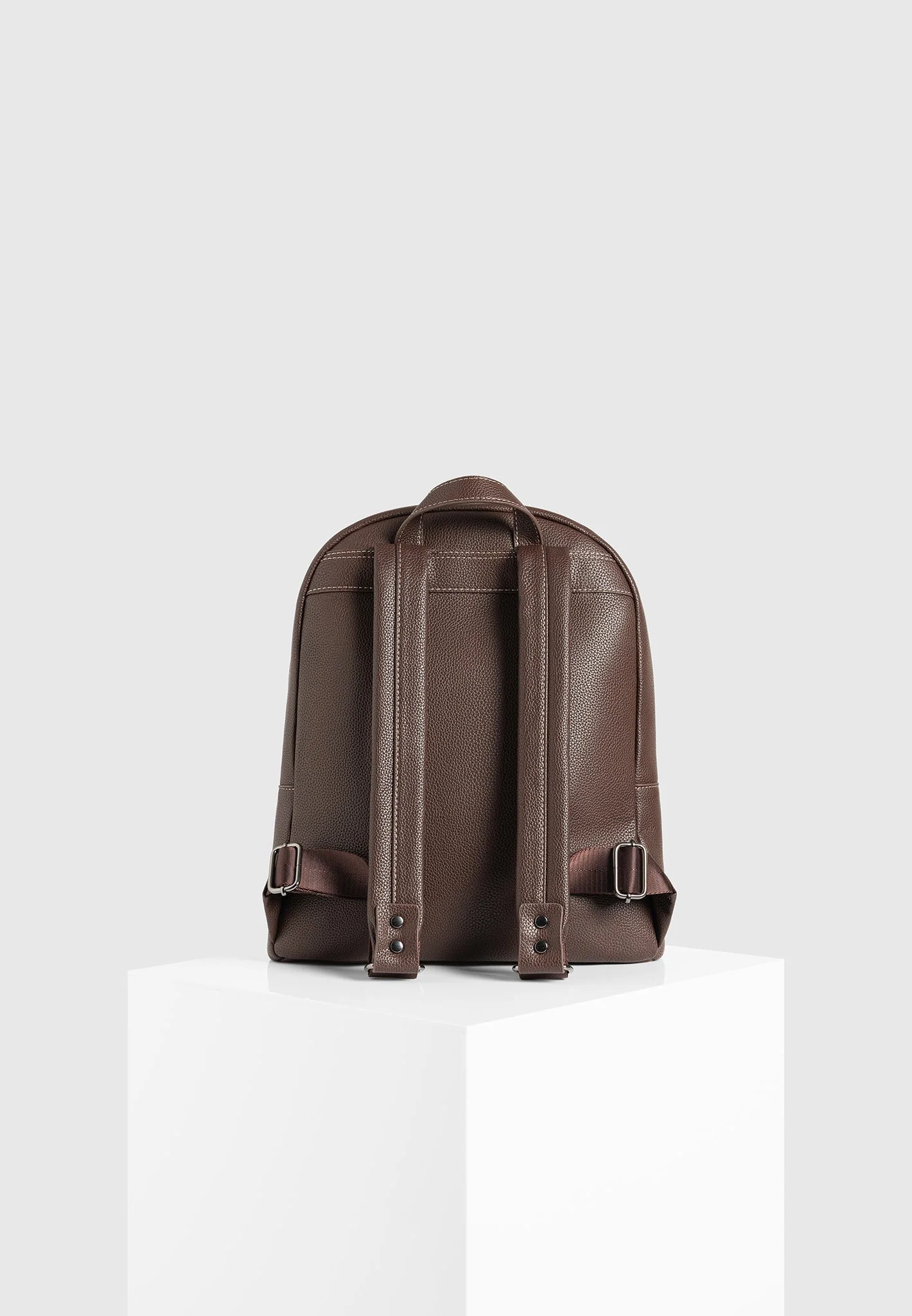 Lyon - Suede Panel Backpack - Brown - Image 5