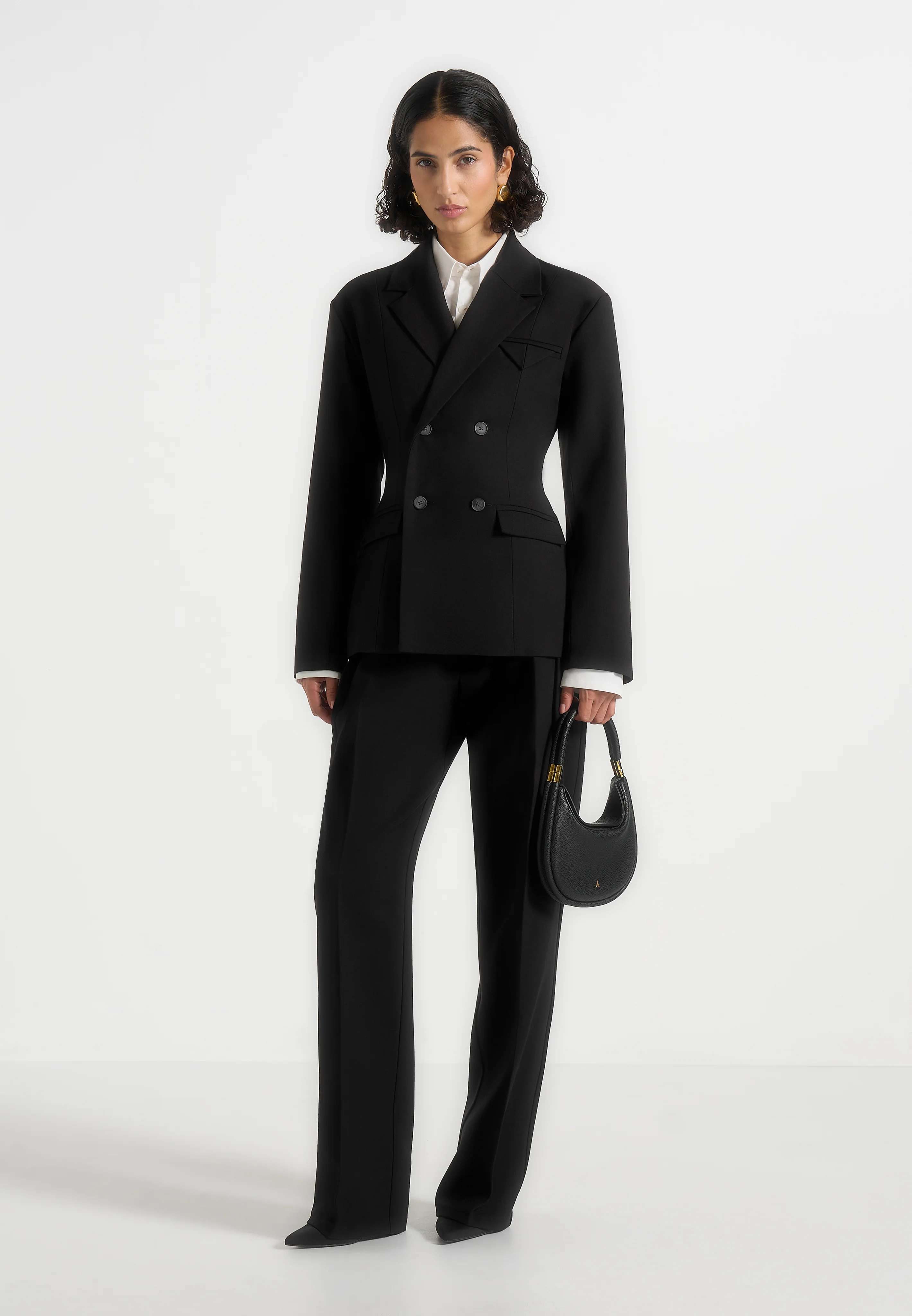Maia - Double Breasted Blazer - Black - Image 2