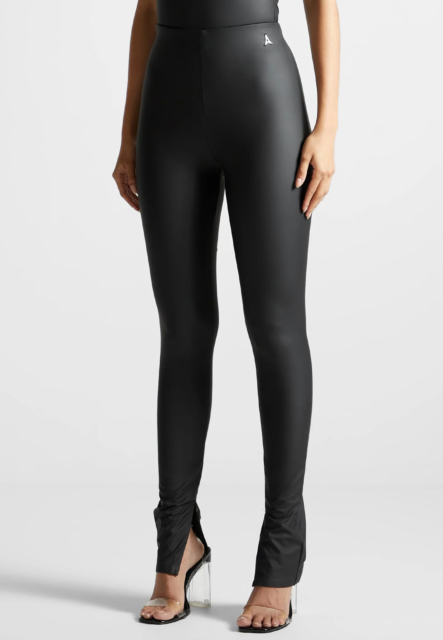 Matte Leather Leggings - Black - Image 5