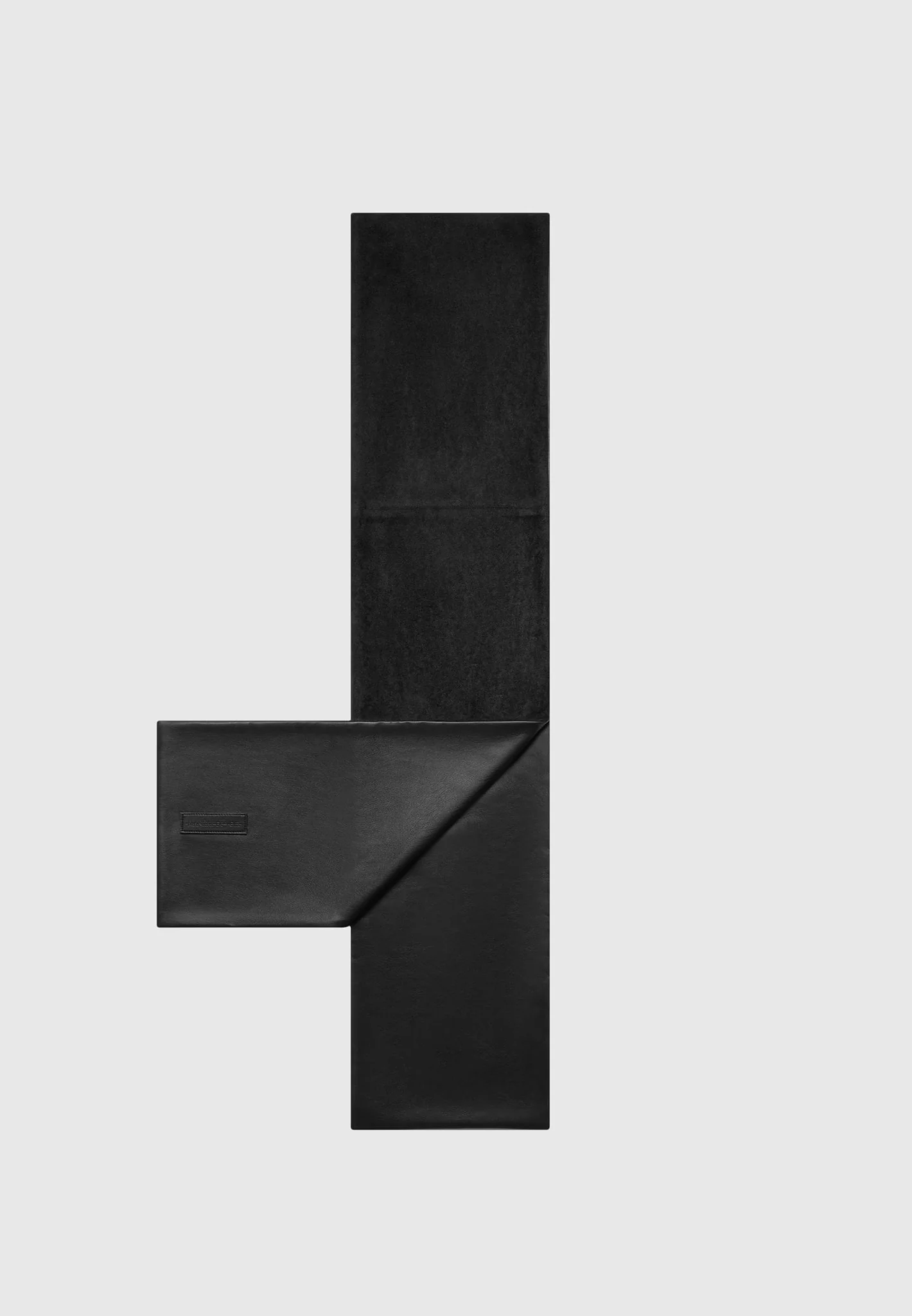 Melia - Reversible Leather & Suede Scarf - Black - Image 5