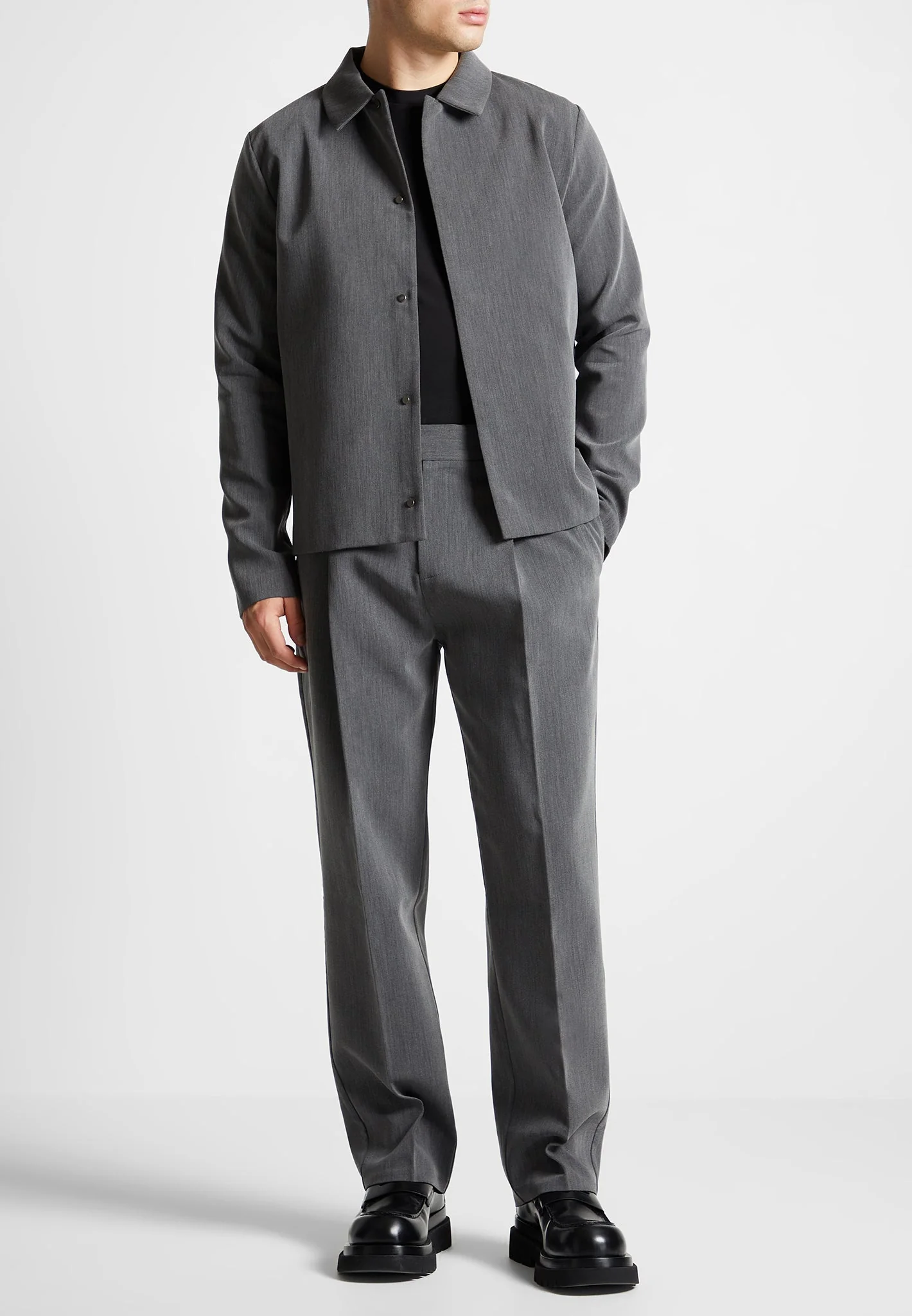 Minimal Boxy Jacket - Dark Grey