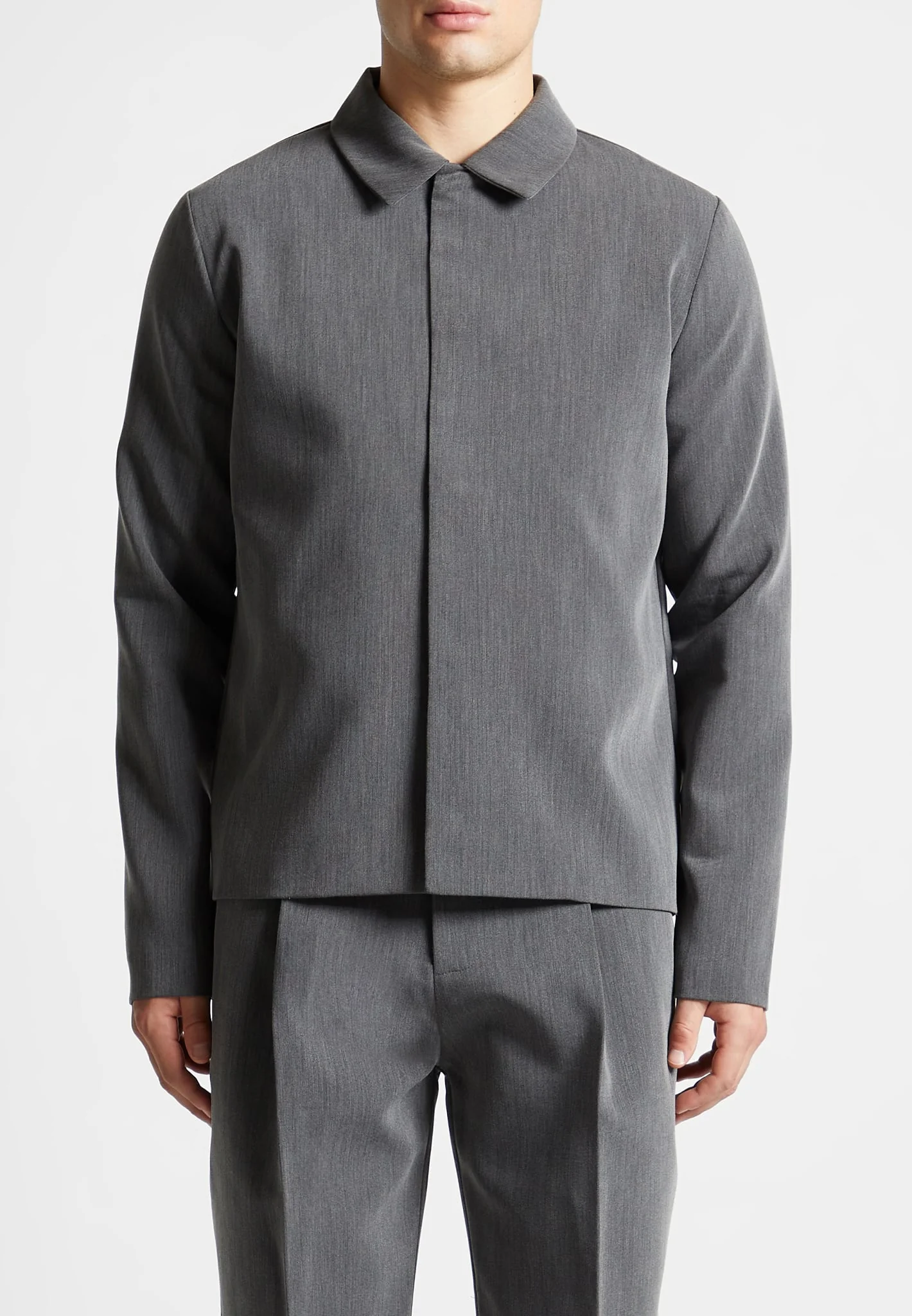 Minimal Boxy Jacket - Dark Grey - Image 2
